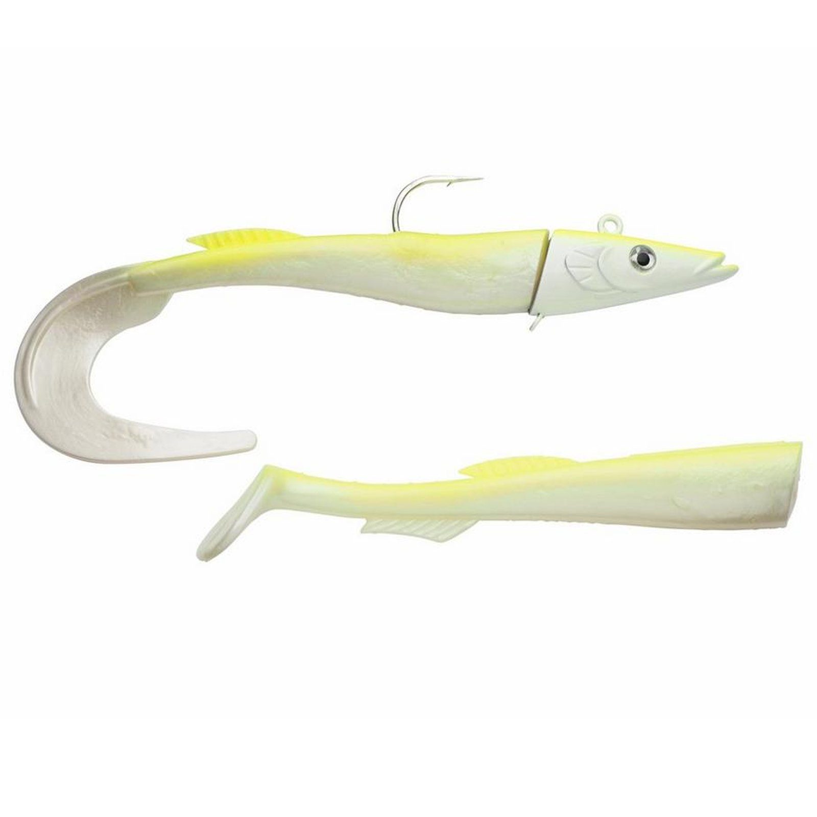 Meeresangeln Berkley Chartreuse Kunstköder, 160g White Berkley Gummifisch PowerBait Sandeel 21cm