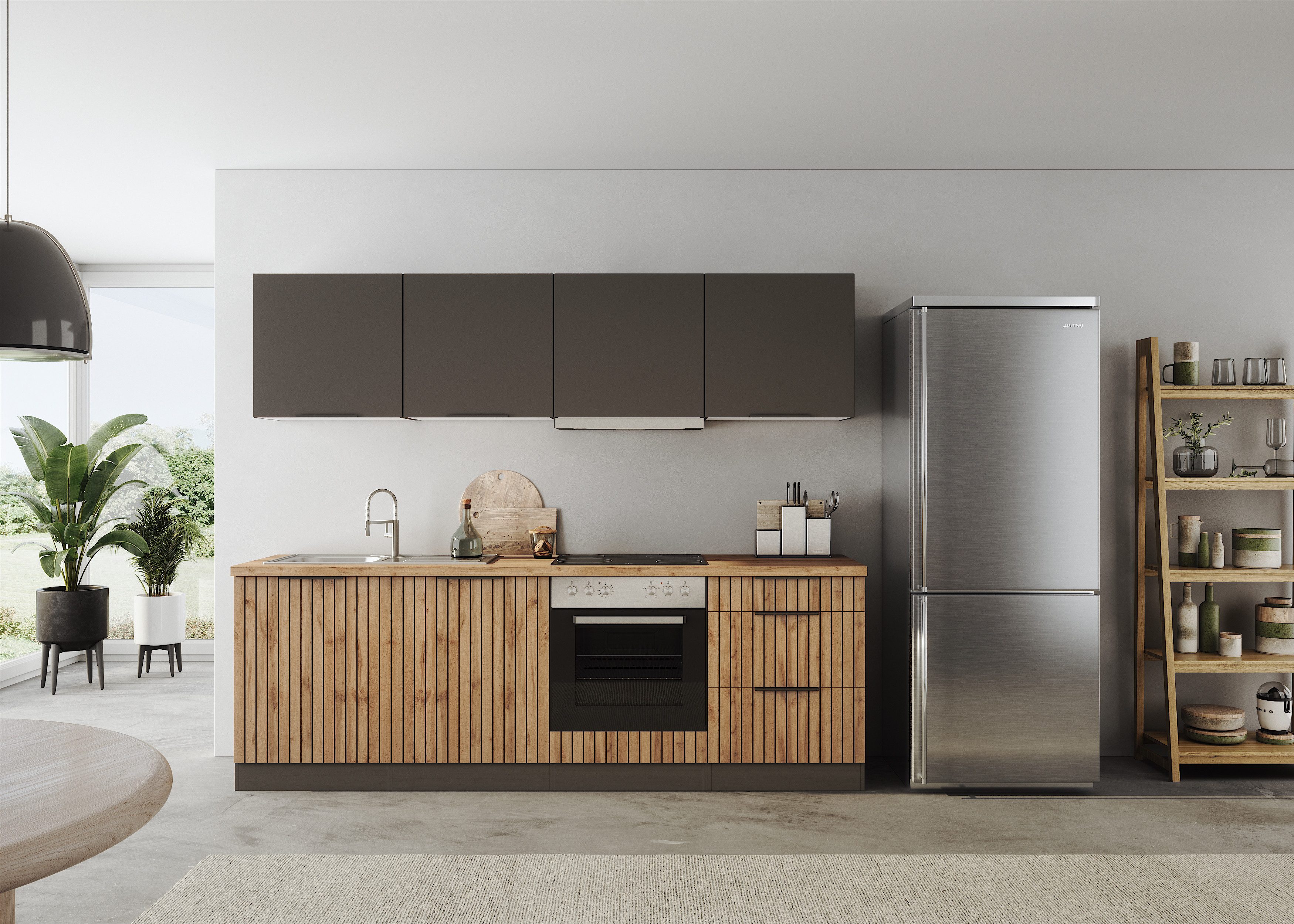 KOCHSTATION Küchenzeile KS-Lagos2, Breite 240 cm, wahlweise mit E-Geräten, günstig online kaufen