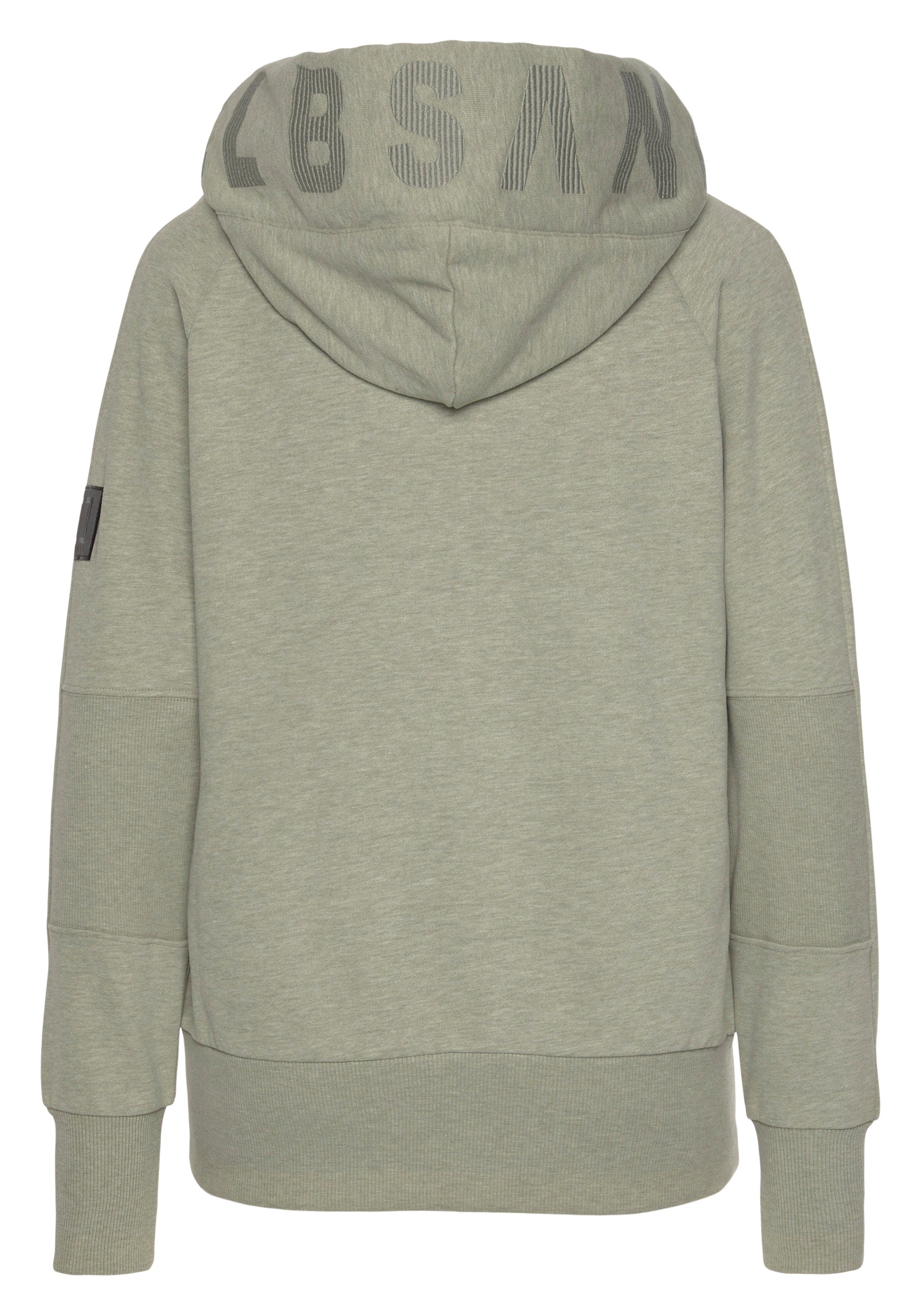 Elbsand Kapuzensweatjacke Kelina mit Logostickerei auf der Kapuze, bequeme Freizeitjacke mit Taschen