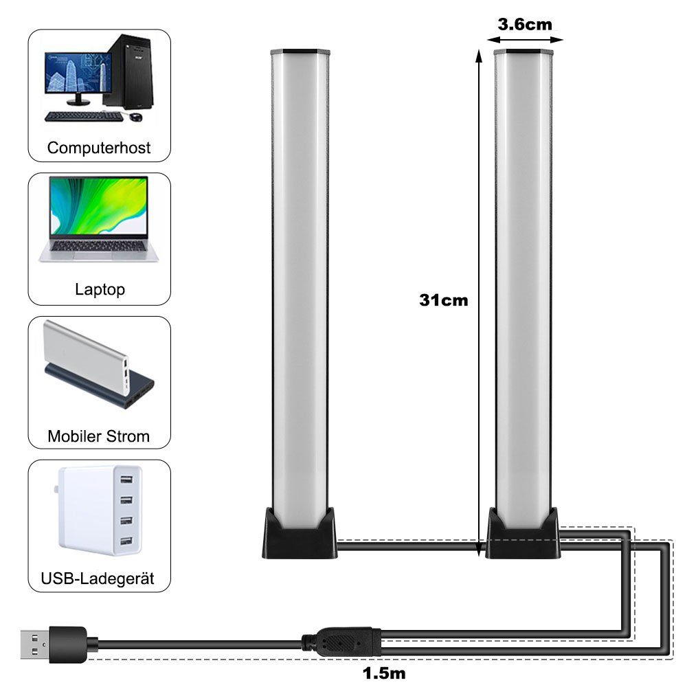 LED Steuerbar LED-Streifen DIY RGB Light MUPOO Lightbar, via LED Streifen Gaming Lampe LED-Streifen, Light Sync, Smart Ambient Bar App,