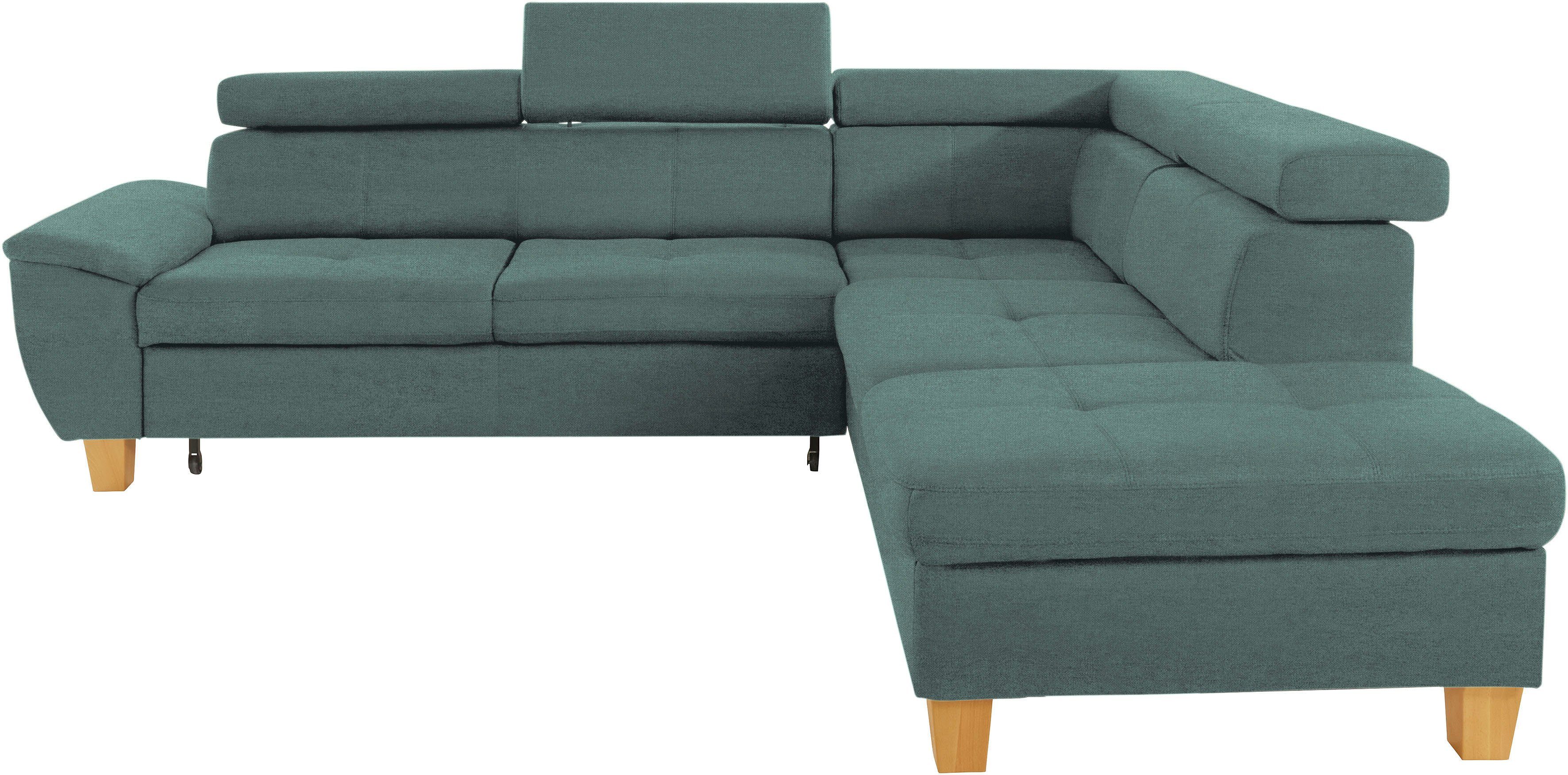 Bettkasten sofa Enya, Bettfunktion inklusive wahlweise Kopfteilverstellung, - fashion exxpo Ecksofa und