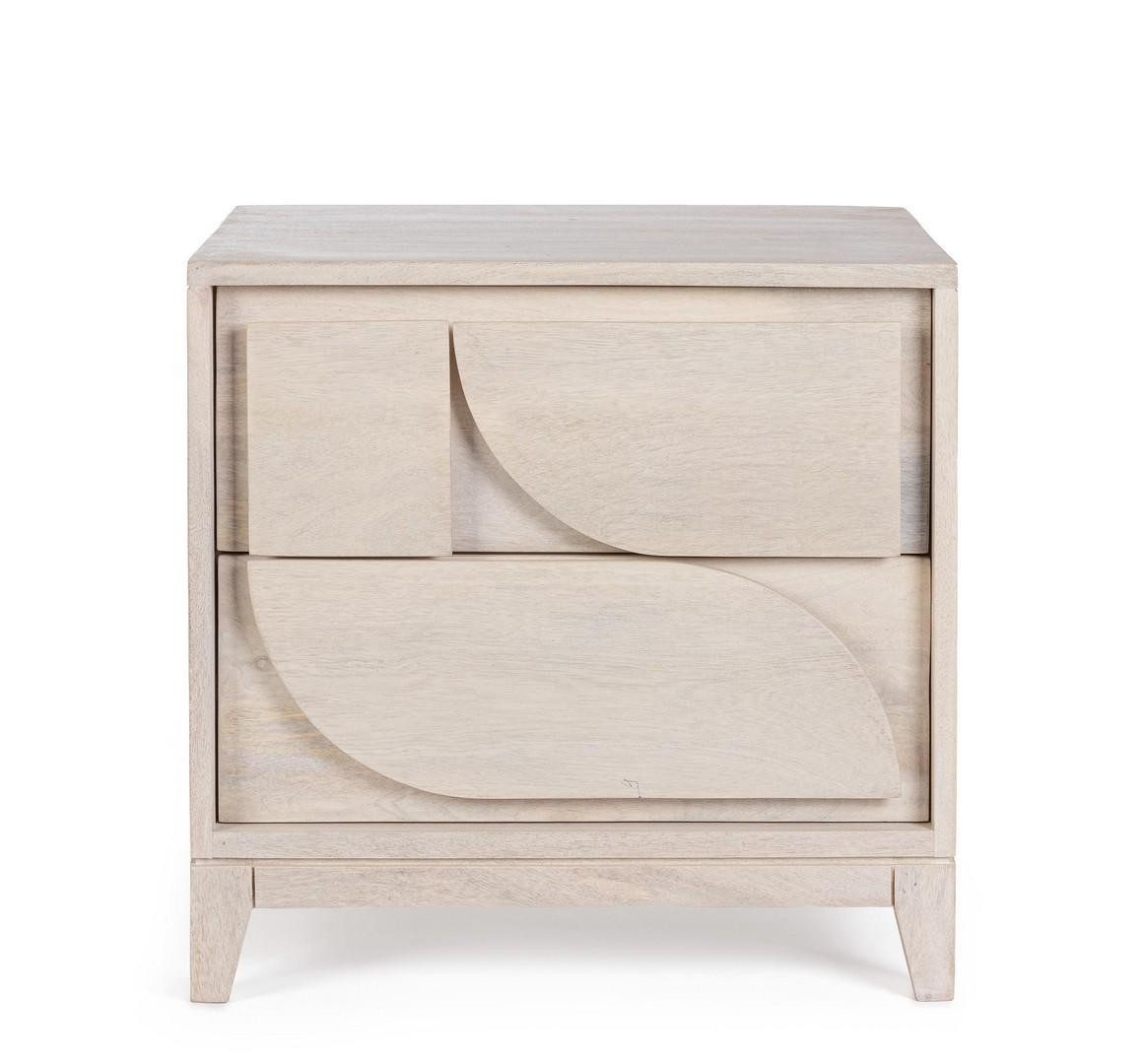 Natur24 Nachtkonsole Archita Nachttisch 47 x 40 x 46 cm Mango MDF Natur