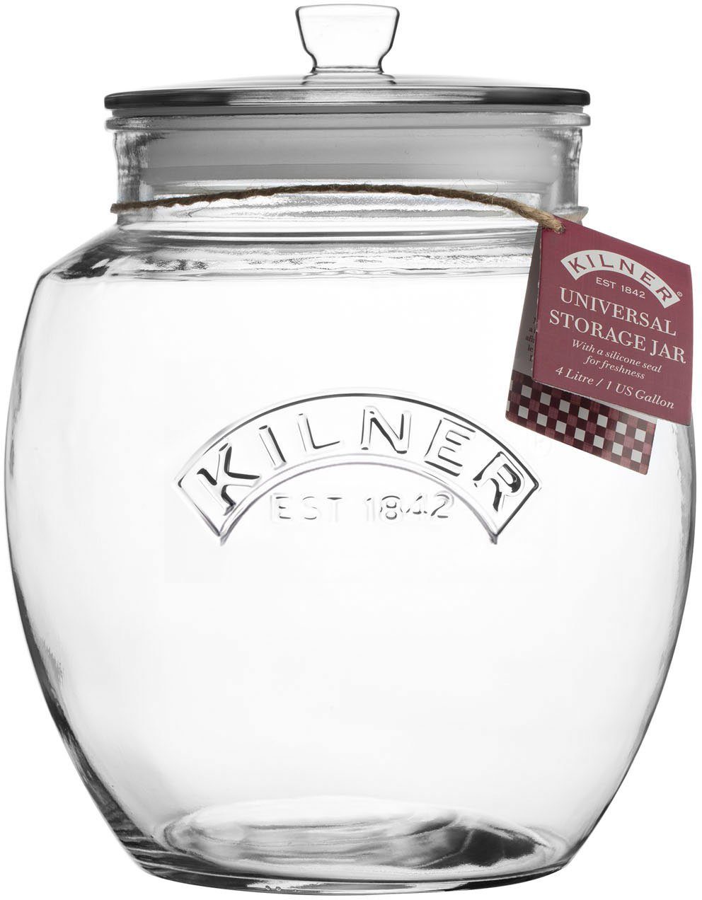 KILNER Vorratsglas, Glas, (1-tlg), mit luftdichtem Deckel, 4 Liter
