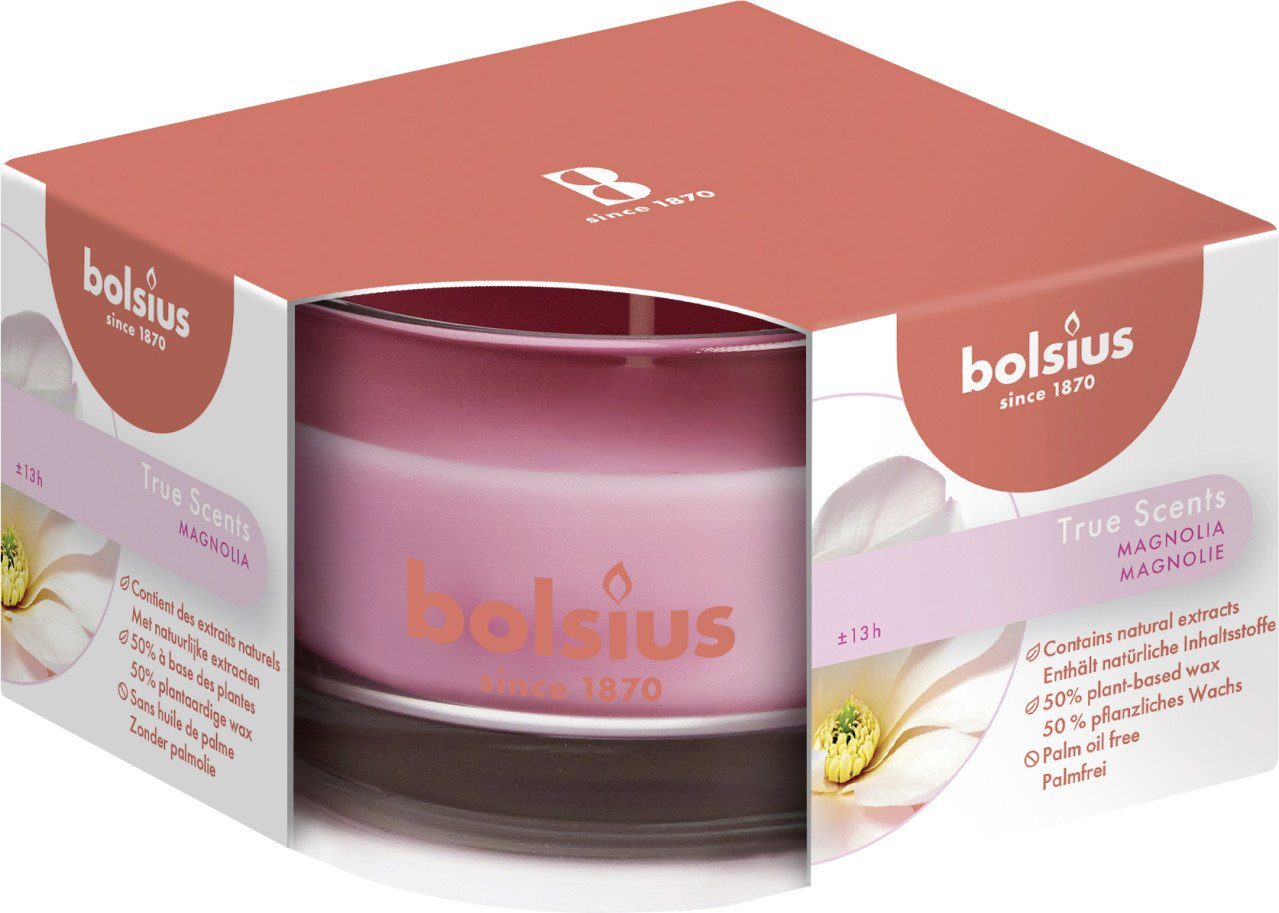 Bolsius Duftkerze Bolsius Duftkerze im Glas Magnolie, Höhe 5 cm, Ø 8