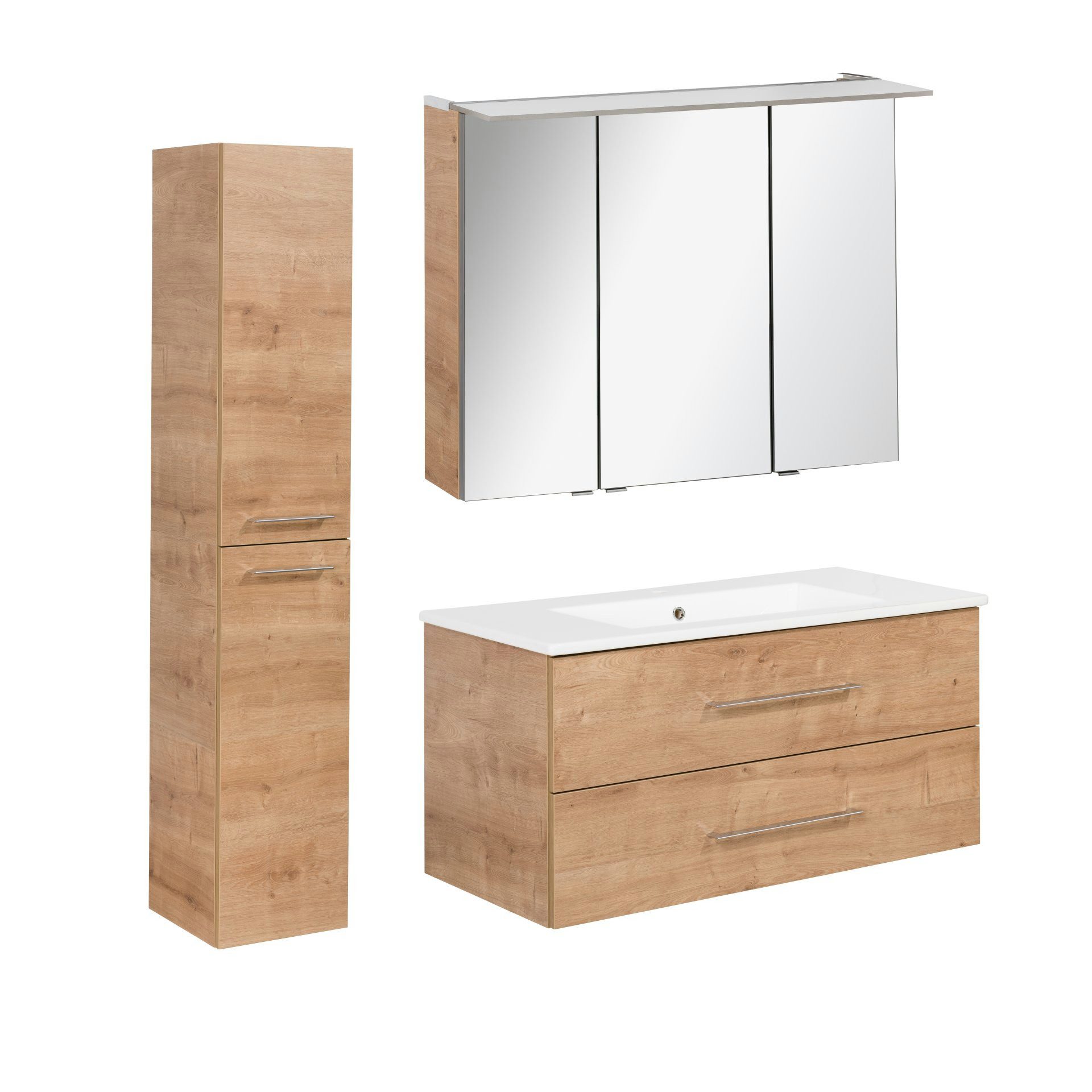 FACKELMANN Badmöbel-Set Badmöbel-Set, Badezimmer-Komplettset, Badezimmermöbel 4-teilig