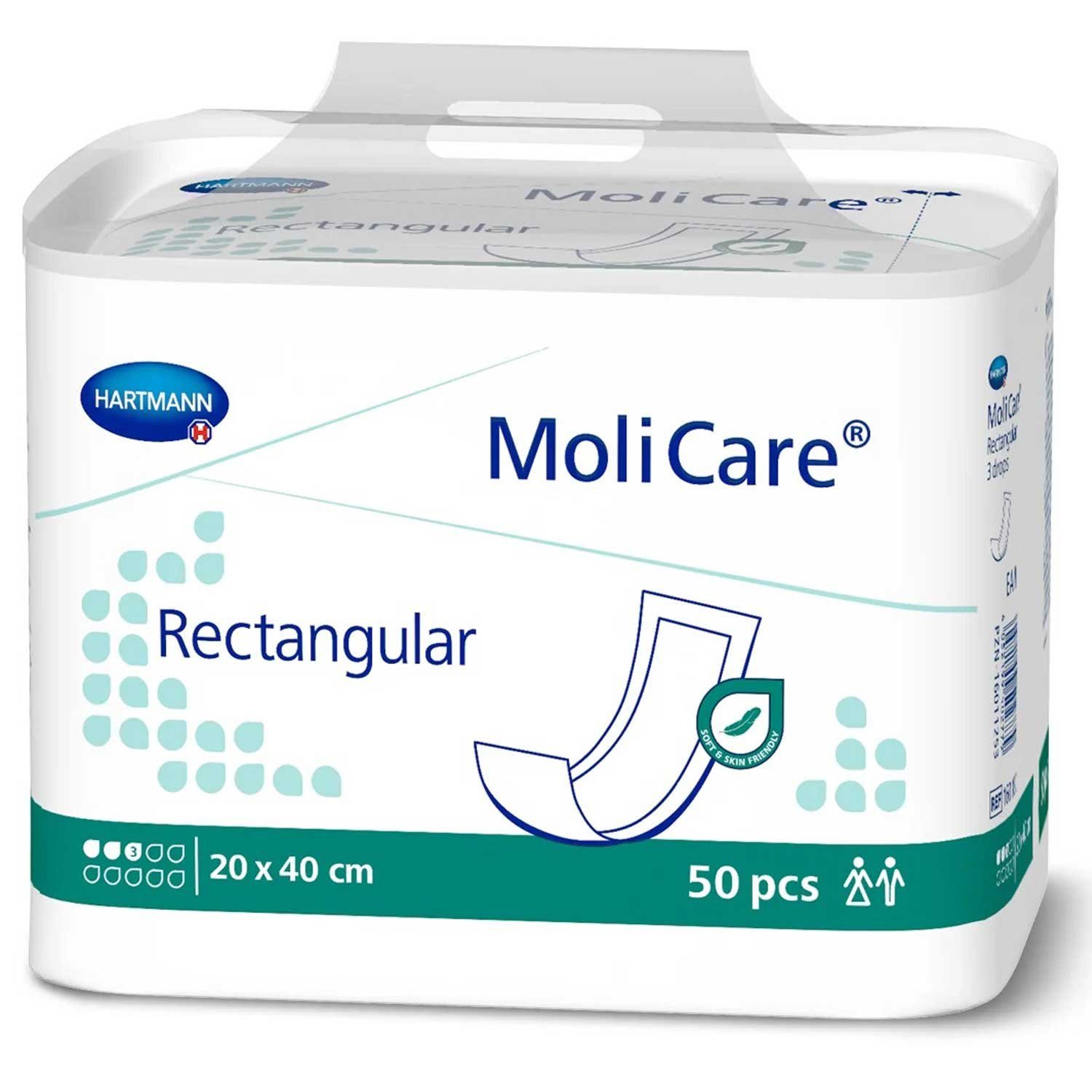 PAUL HARTMANN AG Inkontinenz-Einlage Hartmann MoliCare Rectangular 3 Tropfen 20 x 40 cm 50 Stück