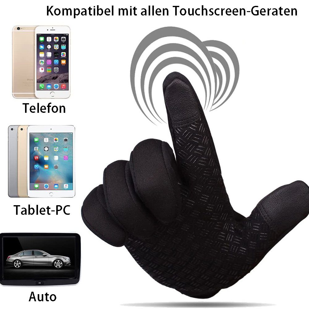 Schwarz für Warm Sporthandschuhe Fleecehandschuhe HOME Touchscreen Damen Outdoor Herren Laufhandschuhe LAPA Wasserdicht Klettern Winterhandschuhe Fahrradhandschuhe Anti-Rutsch