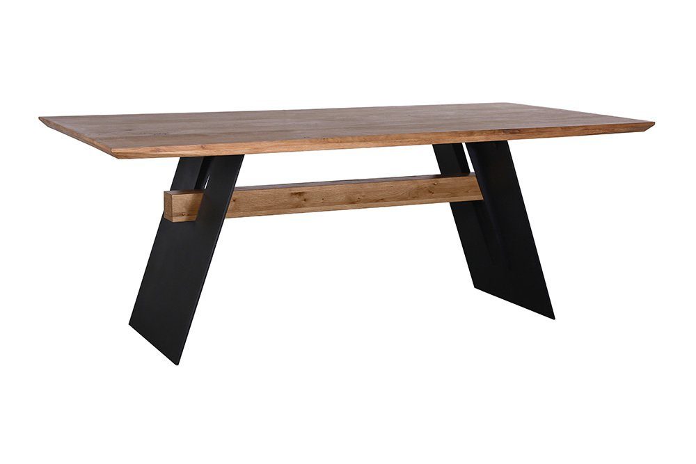 riess-ambiente Esstisch · Metall Eiche 3,6cm Tischplatte 1-St), · · GRAND Industrial (Einzelartikel, natur / Design · schwarz Massivholz 200cm OAK