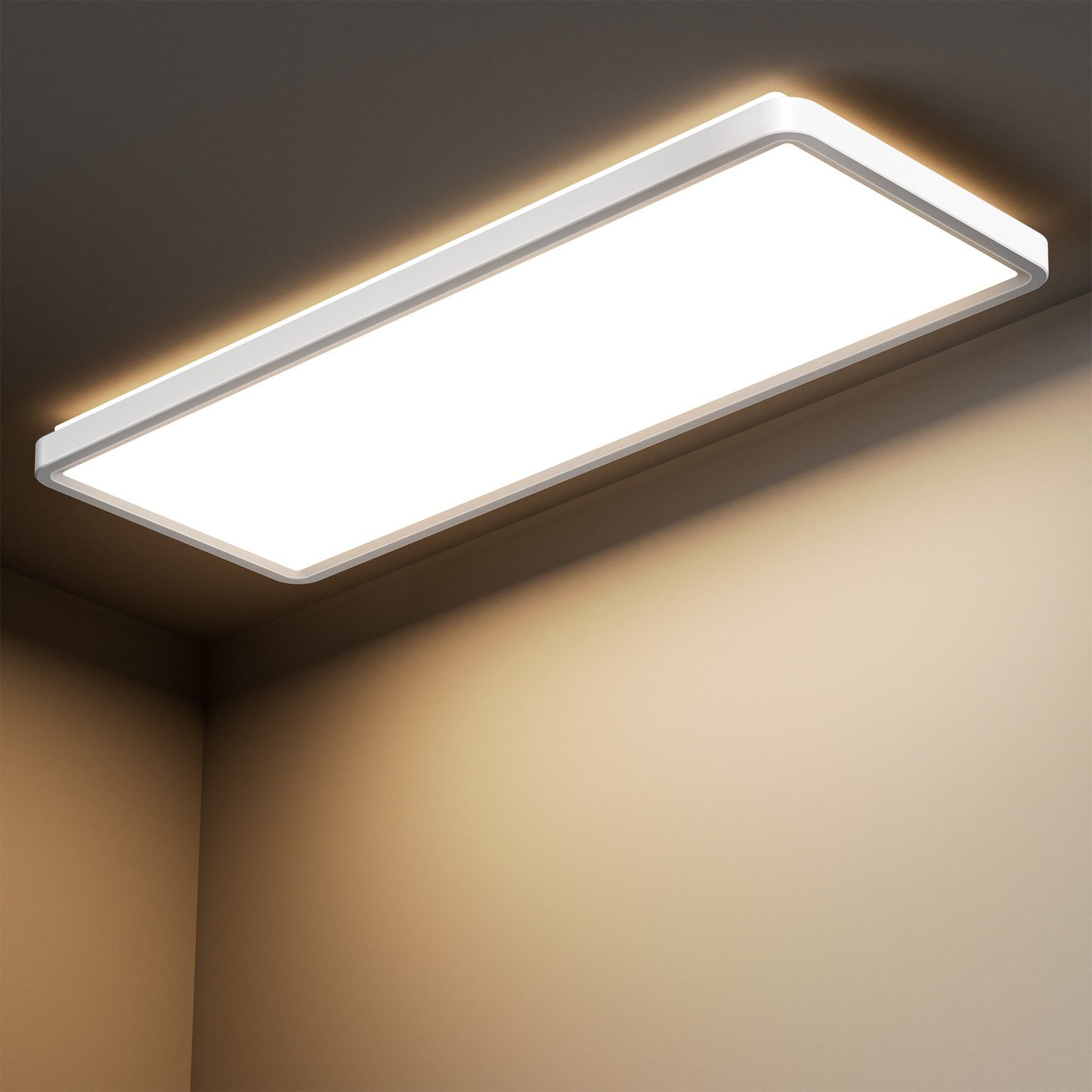 Lujasi LED Deckenleuchte Deckenlampe, 36W 3600LM LED Panel Flach 100 x 25 x 5,5 cm, tageslichtlampe decke, LED, Neutralweiß, Rechteckige, Energieeffizient & langlebig 4000K für Schlafzimmer Wohnzimmer Küche