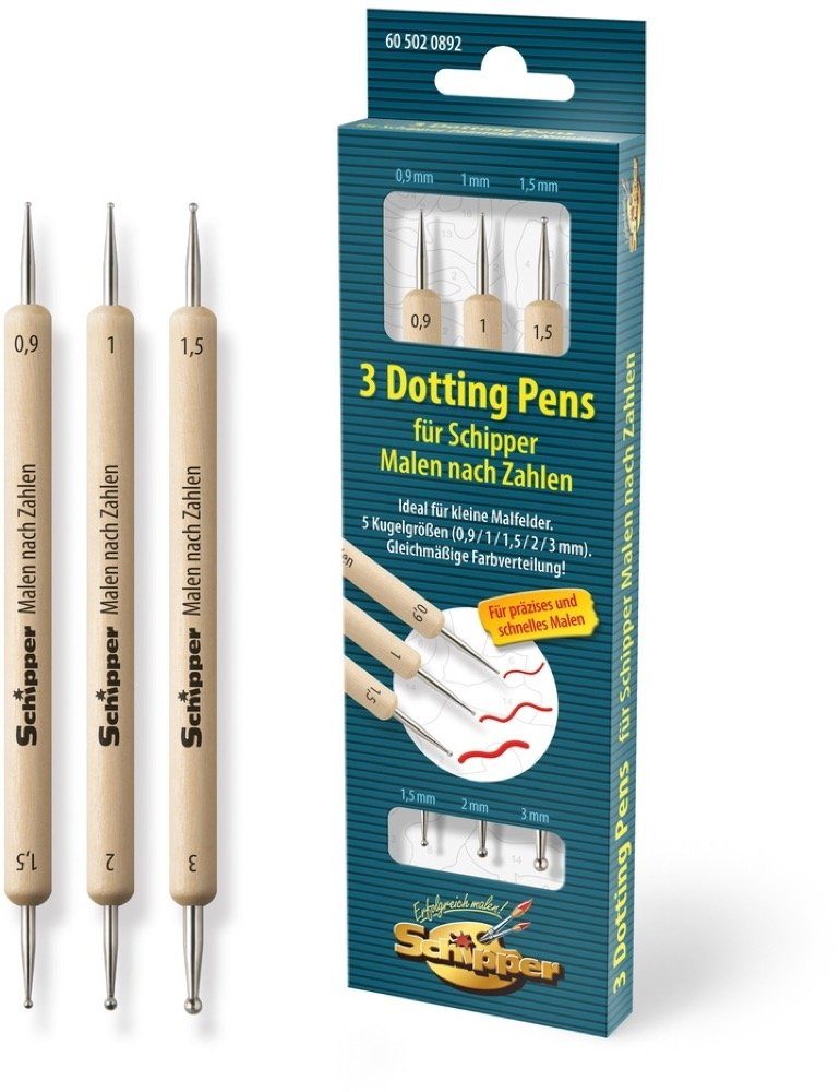 Schipper Malen nach Zahlen Malen nach Zahlen Zubehör 3 Dotting Pen´s doppelseitig 605020892