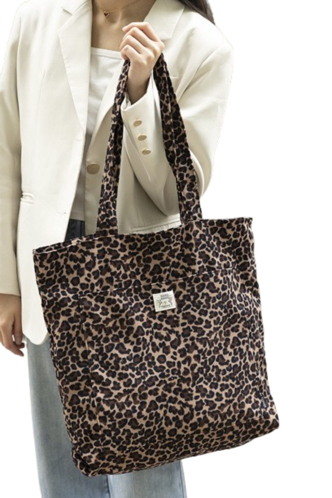 Bextsrack Schultertasche Canvas Handtasche Leopardenmuster Crossbody Tasche