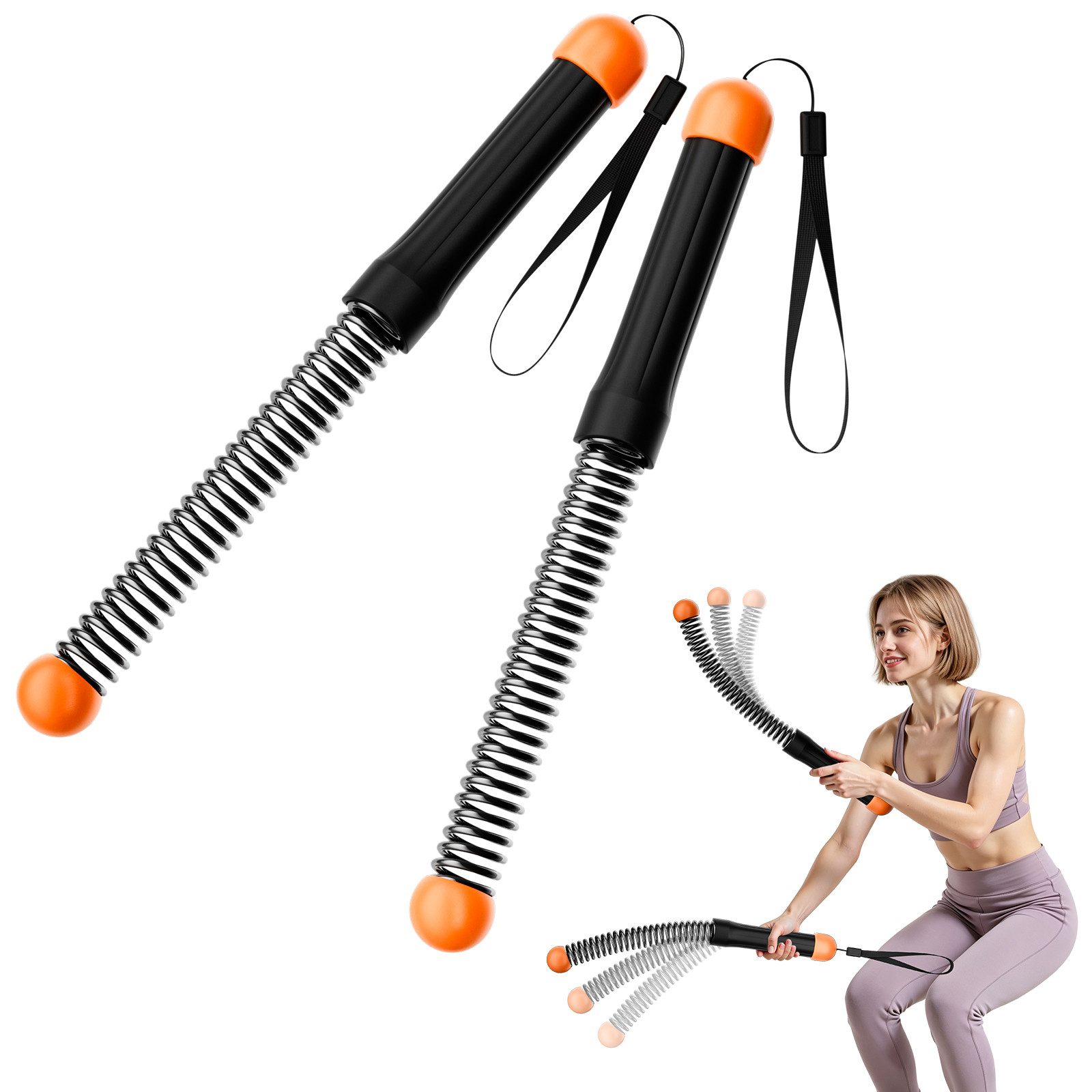 ANYLIFE Hantel Biegehantel Power Twister mit Sicherheitsgurten, Feder-Biegestab, (für Oberkörper-Training, Fitnessgerät), für Brust Arme Schultern Heimtraining