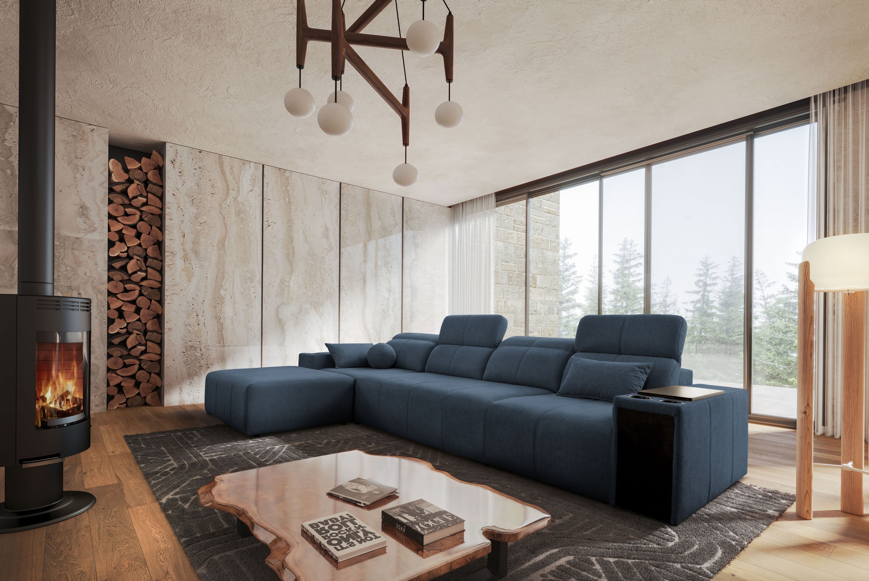 Kaiser Möbel Ecksofa mit Schlaffunktion, USB und verstellbarer Rückenlehne Mindy XII, Ecksofa, mit Relaxfunktion