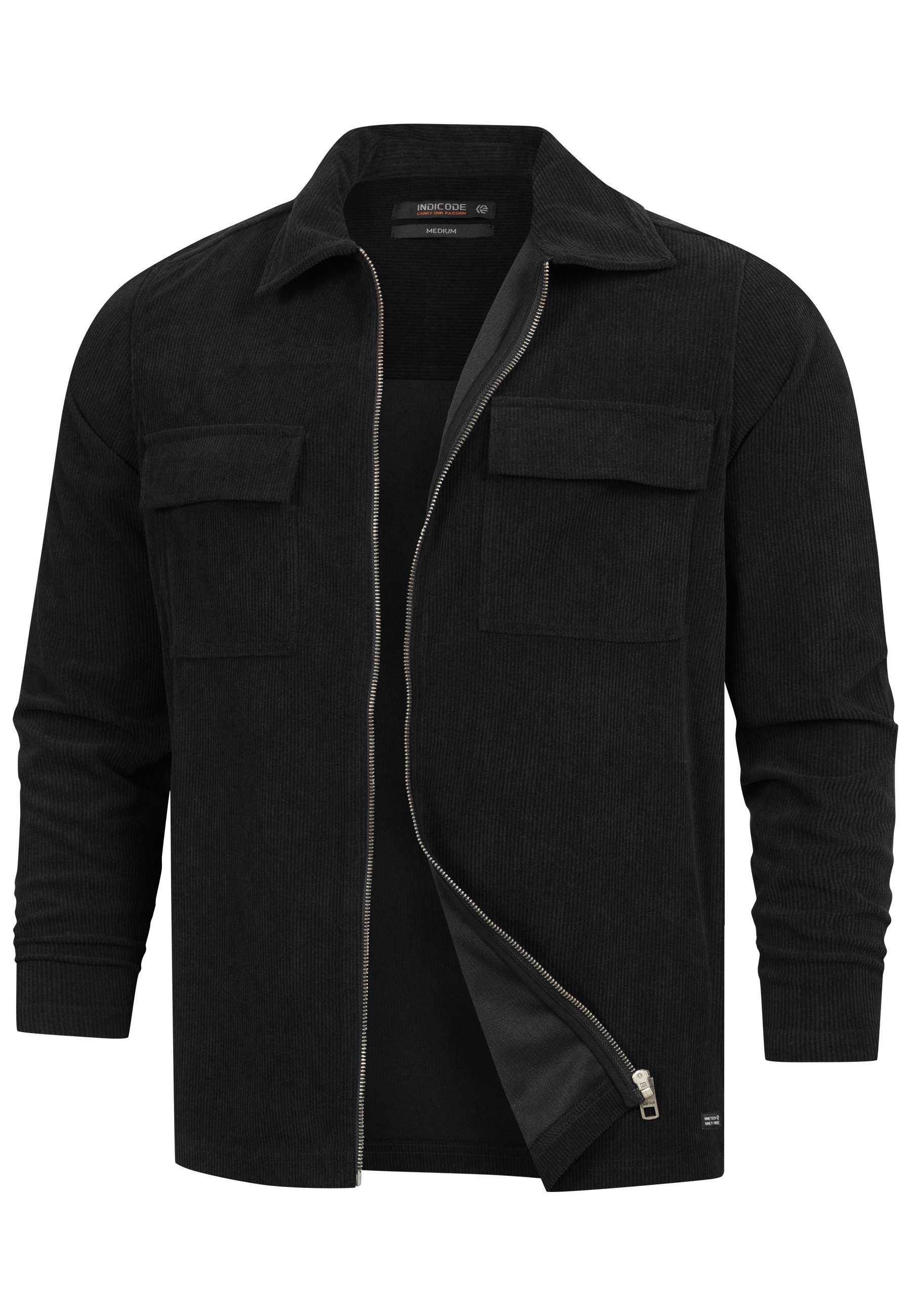 Indicode Langarmhemd Herren INNemoto Zip Herrenhemd Langarm Leichtes Zip-He günstig online kaufen