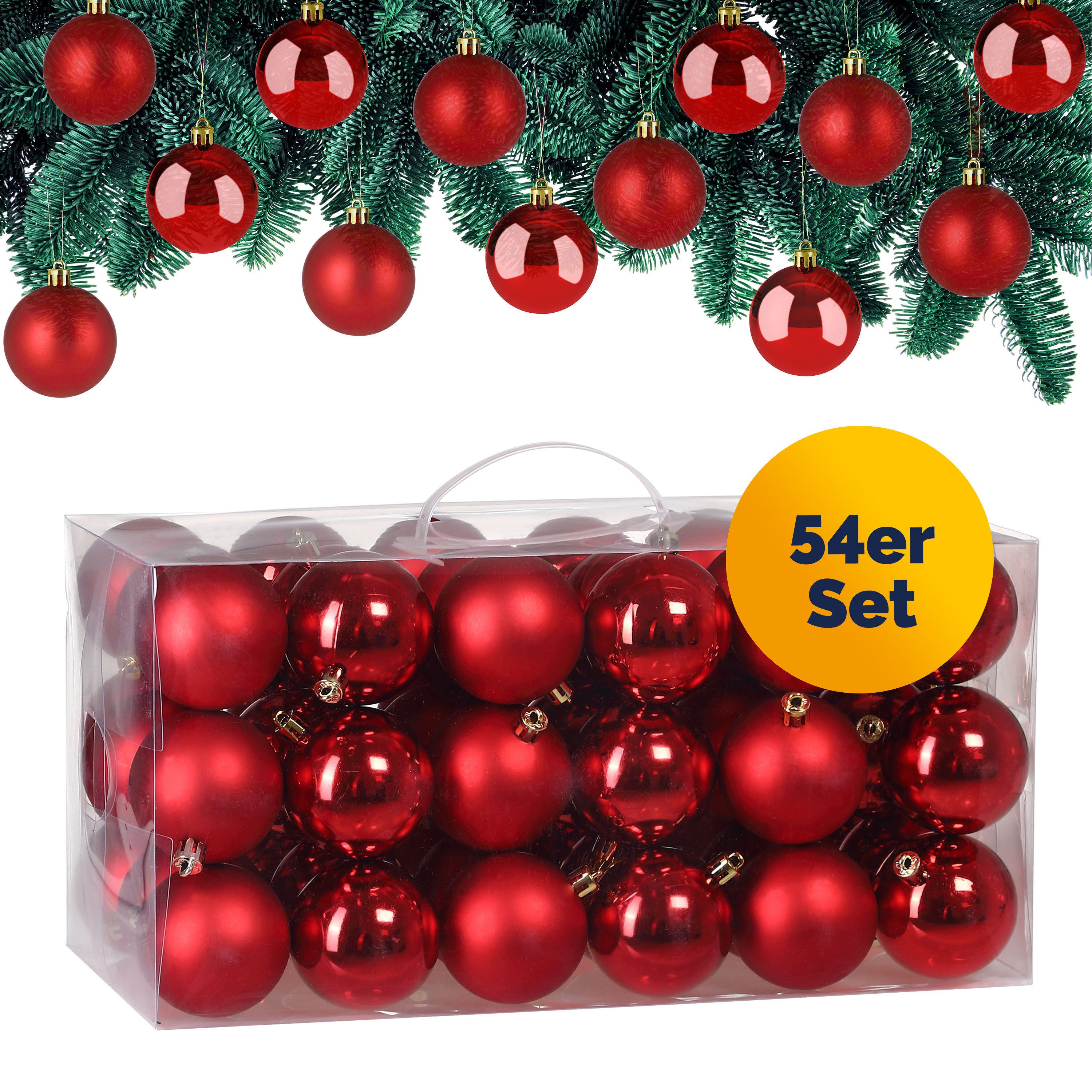 Deuba Weihnachtsbaumkugel (54 St), Weihnachtskugeln 54er günstig online kaufen