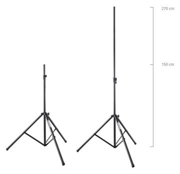 Showlite LS-270S Lichtstativ 2,7 m Lampenstativ (Standfestes Leuchten- und Boxenstativ)