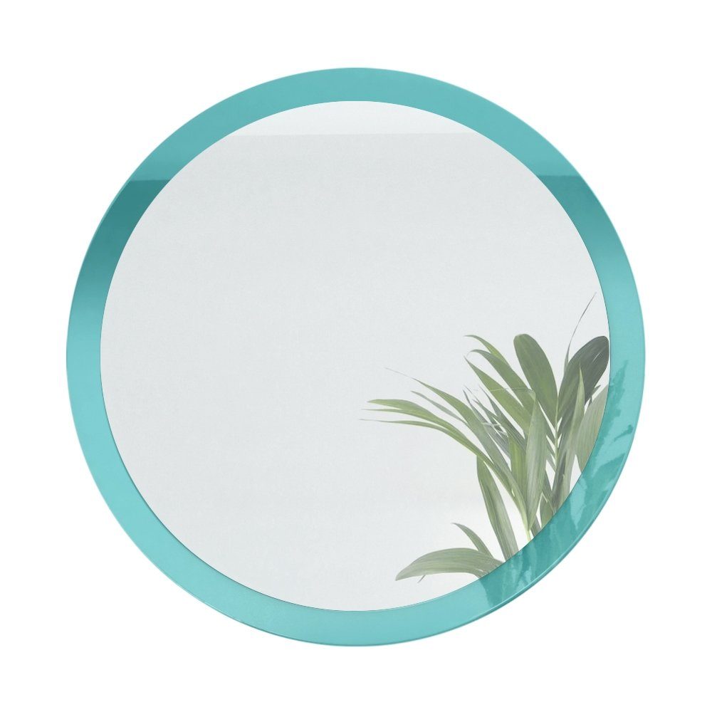 Vladon Wandspiegel Globe 80 (dekorativer runder Зеркало, für Flur und Wohnzimmer mit MDF-Rahmen), in Petrol Hochglanz (80 cm Durchmesser)