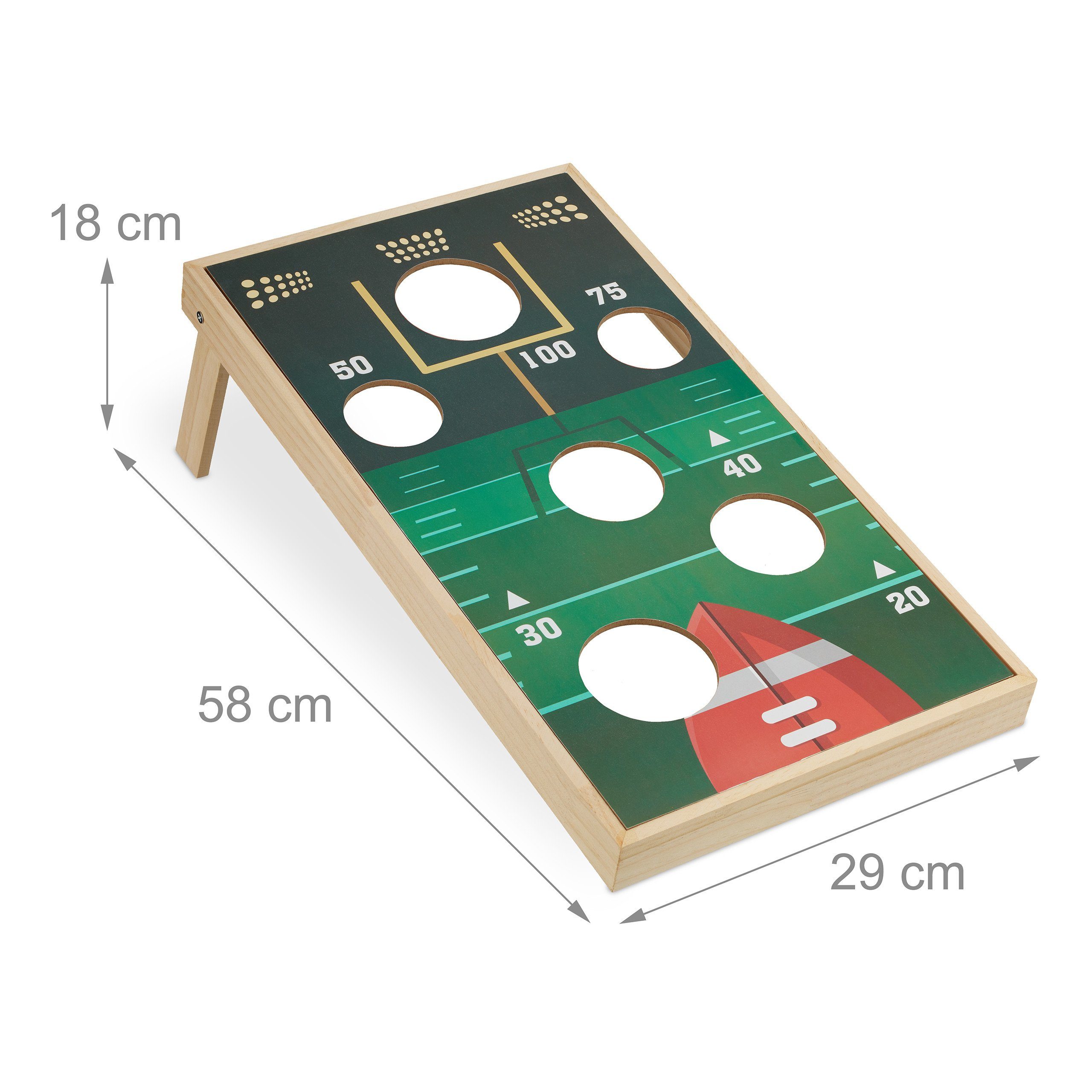 relaxdays Spiel 11 tlg. Cornhole Wurfspiel, Gesellschaftsspiel