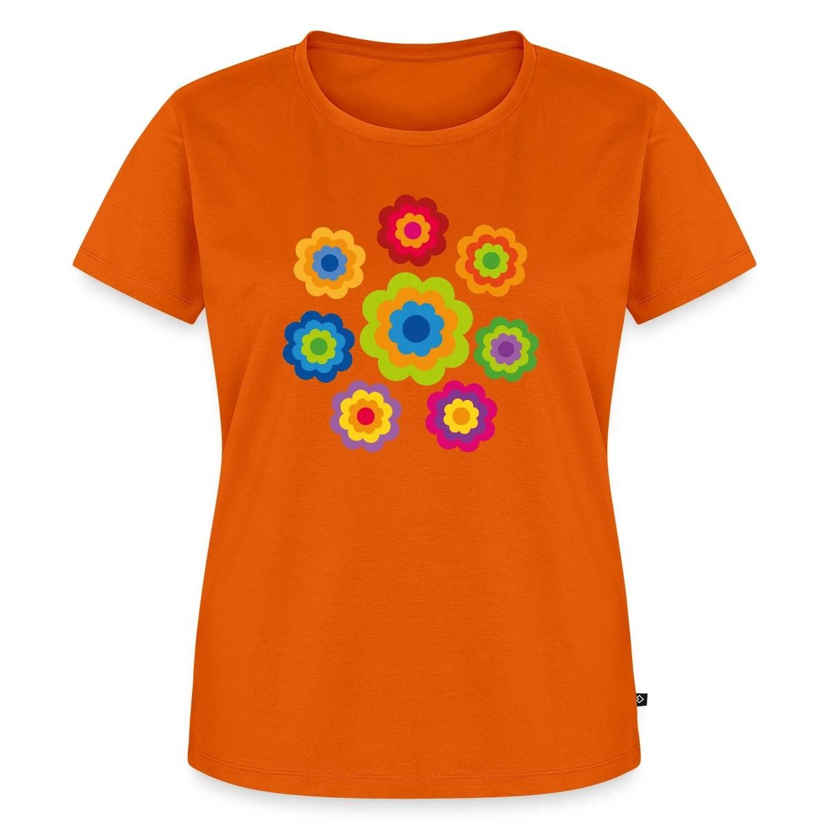 T-Shirt 70er Jahre Hippie Flower Power Kostüm Blumen Fasching Frauen Premium T
