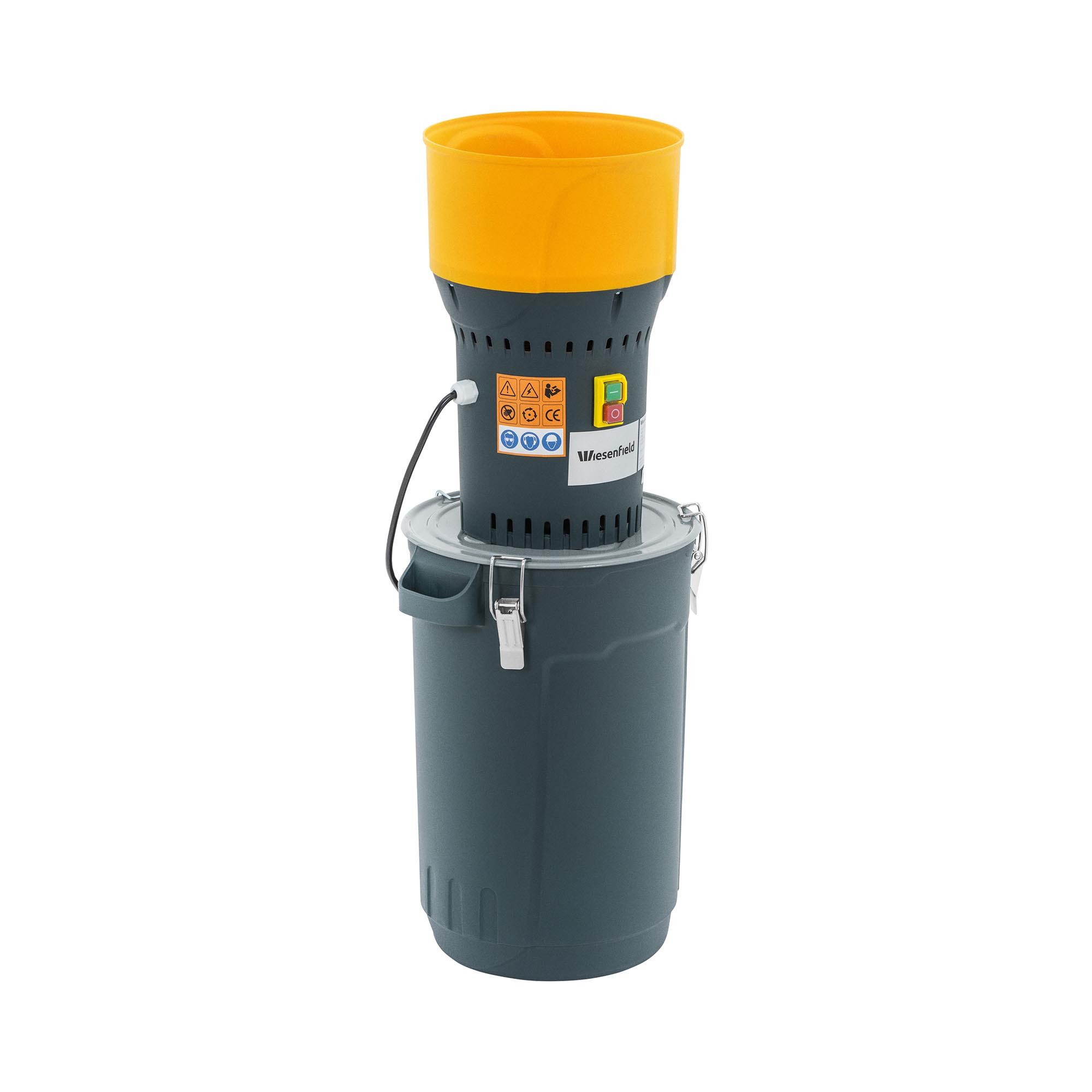 Wiesenfield Getreidemühle 25 l elektrisch Kornmühle 300 kg/h inkl. Auffangbehälter + 5 Sieben Strom