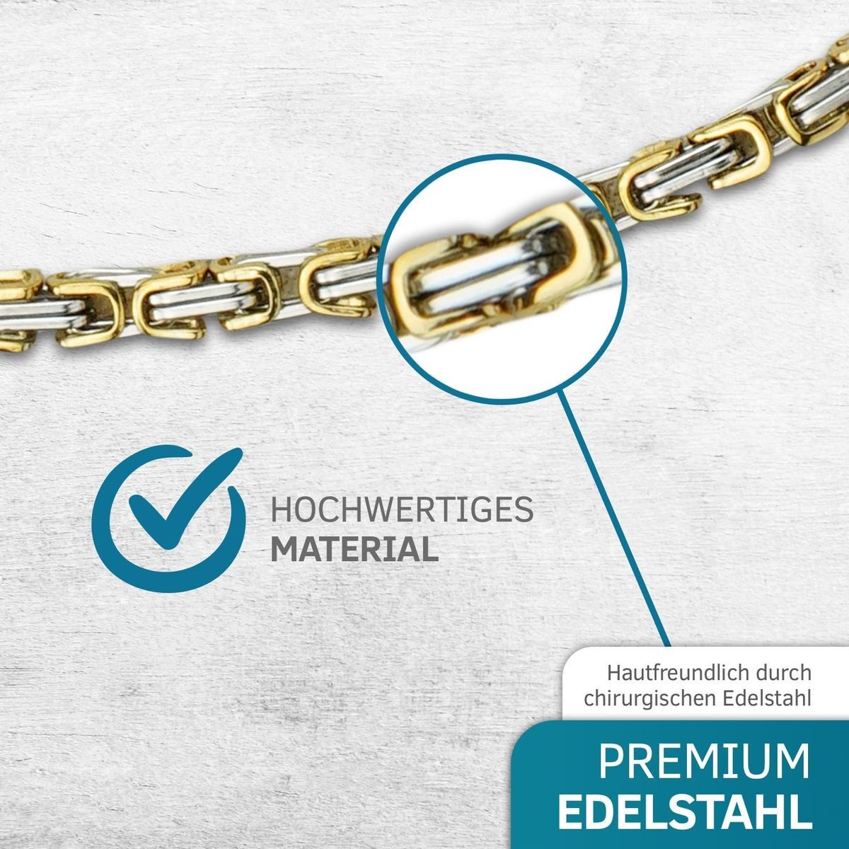 König Design Kette ohne Anhänger, Königskette Herrenkette Männer Kette Hals günstig online kaufen