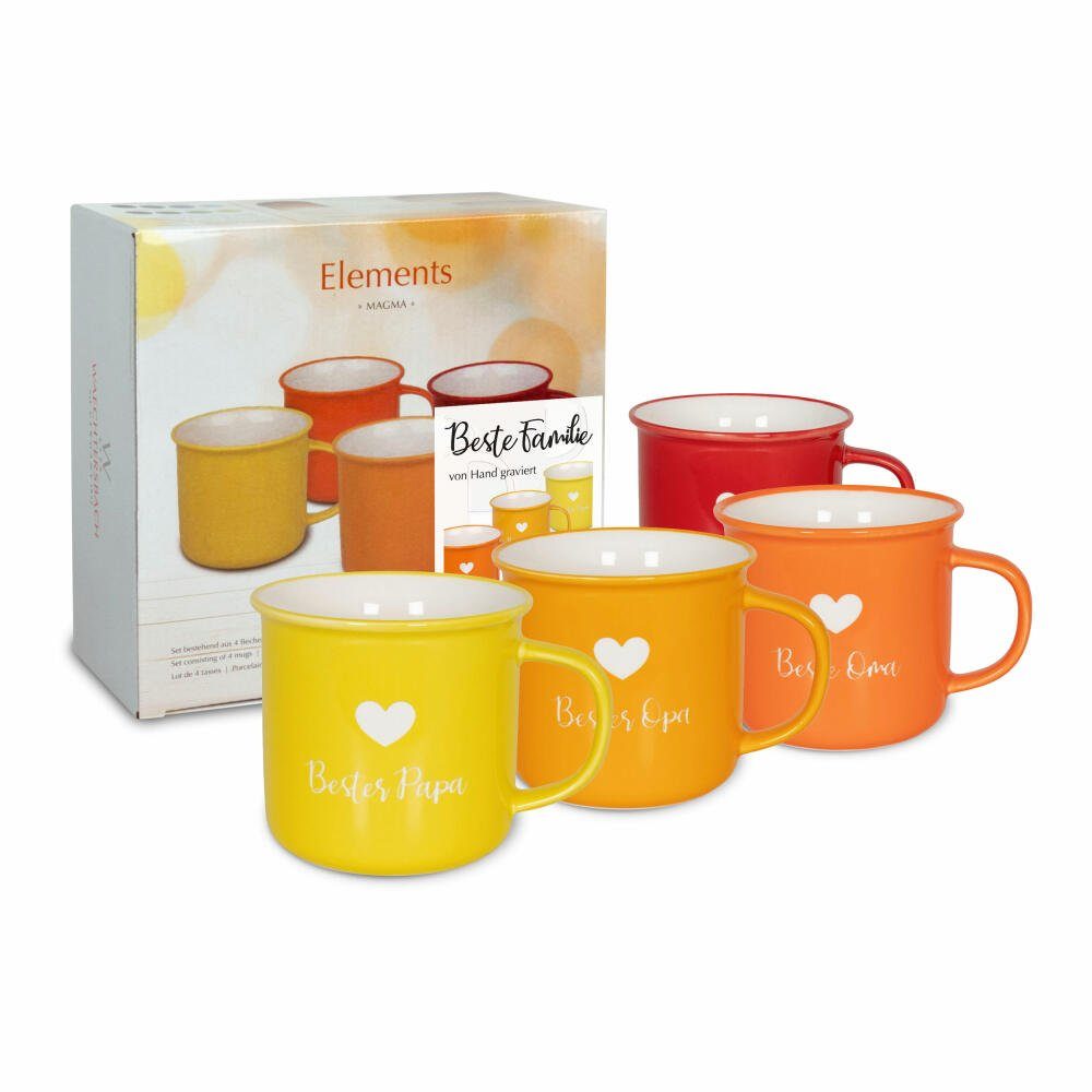 Waechtersbach Bone 4er-Set Becher Elements China Beste Familie, -