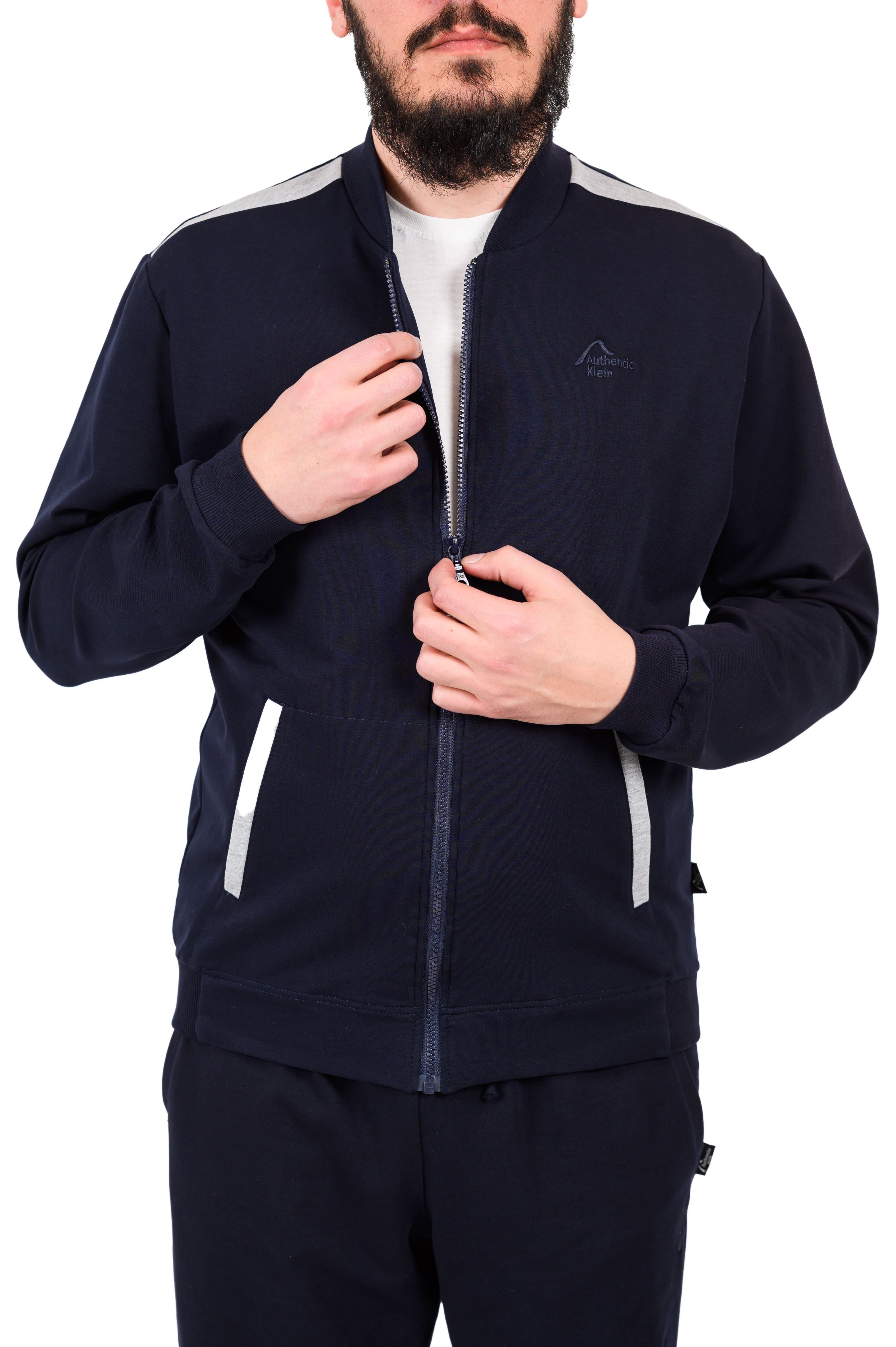 Authentic Klein Sportanzug Herren Sport und Freizeitanzug Marine - Silbermelange