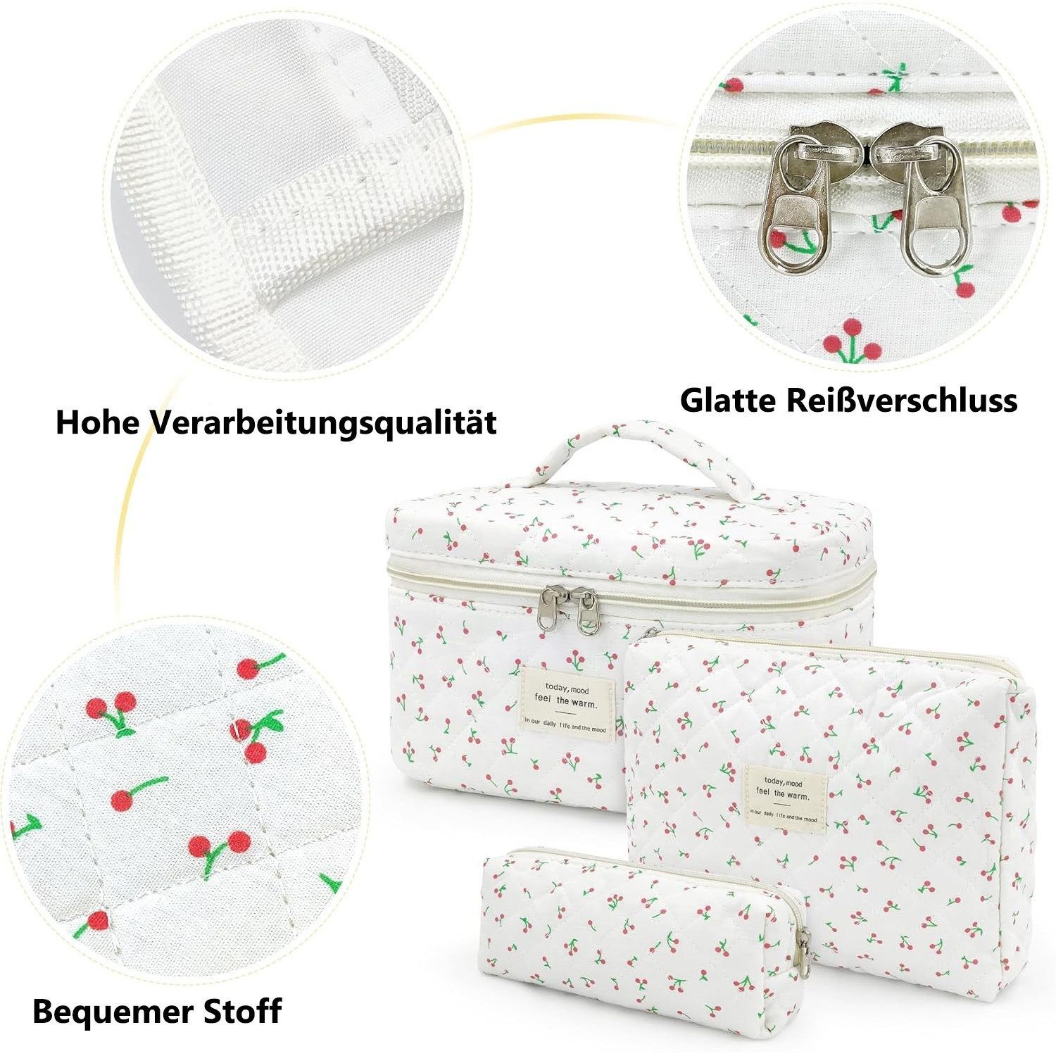 nsihing Kosmetiktasche 3er Set Kulturtasche – Wasserdichter Kulturbeutel für Damen – Bild 3 von 5