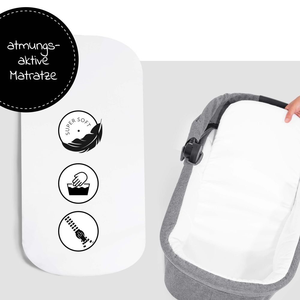 Hauck Kinderwagenaufsatz Hauck Babywanne für Buggy Colibri - Melange Grey