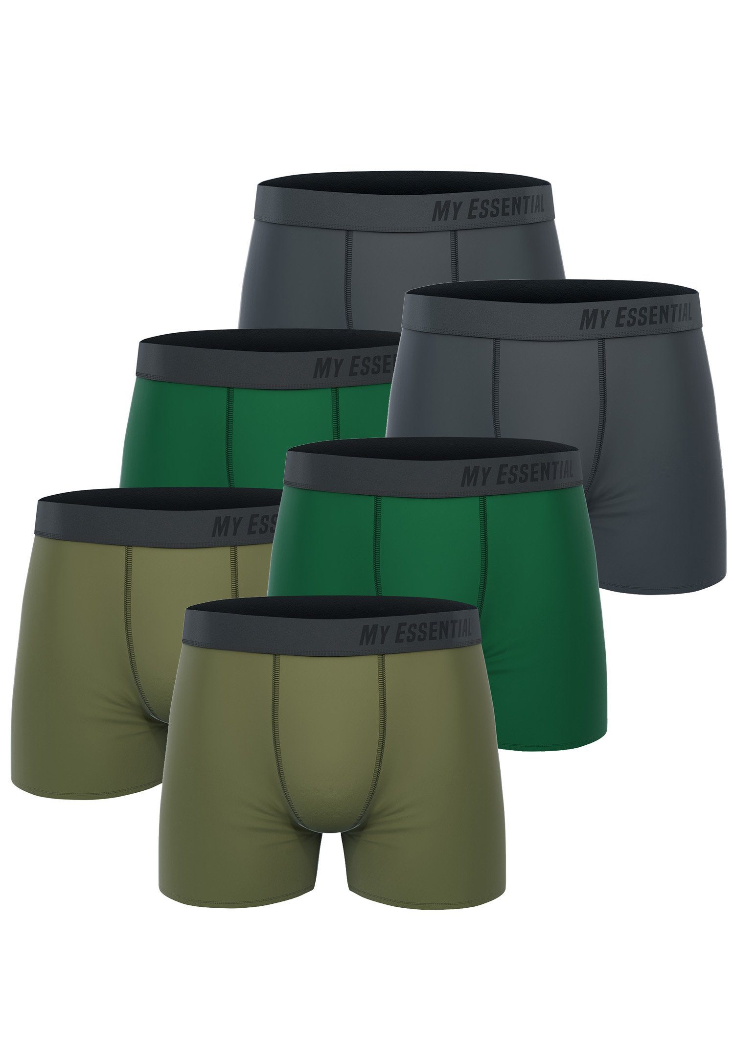 My Essential Clothing Boxershorts My Essential 6 Pack Boxers Cotton Bio (Spar-Pack, 6-St., 6er-Pack) Green