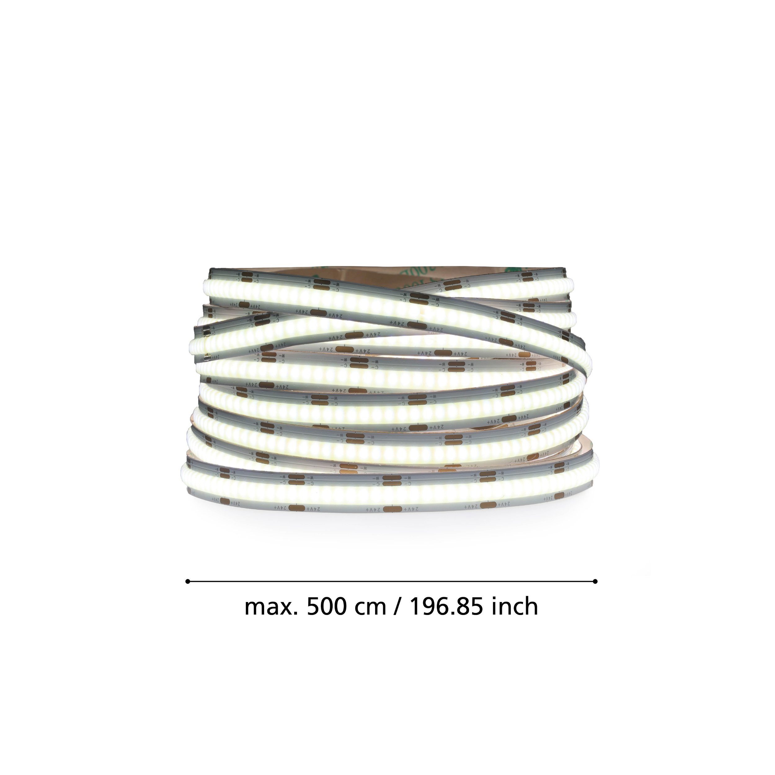 EGLO LED Lichtleiste Cob stripe, Leuchtmittel inklusive, LED Strip, 5m Streifen kürzbar, inkl. Fernbedienung, zum Kleben