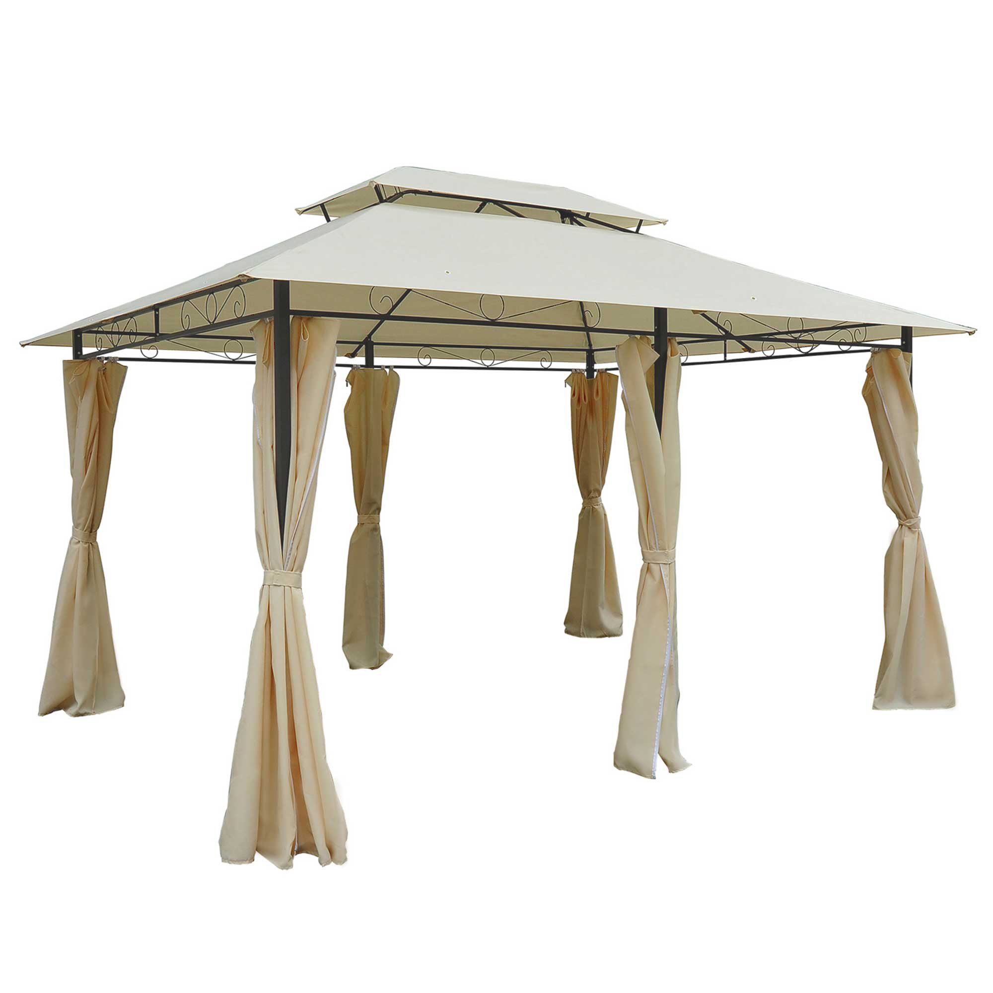 Outsunny Pavillon Gartenpavillon mit Doppeldach günstig online kaufen