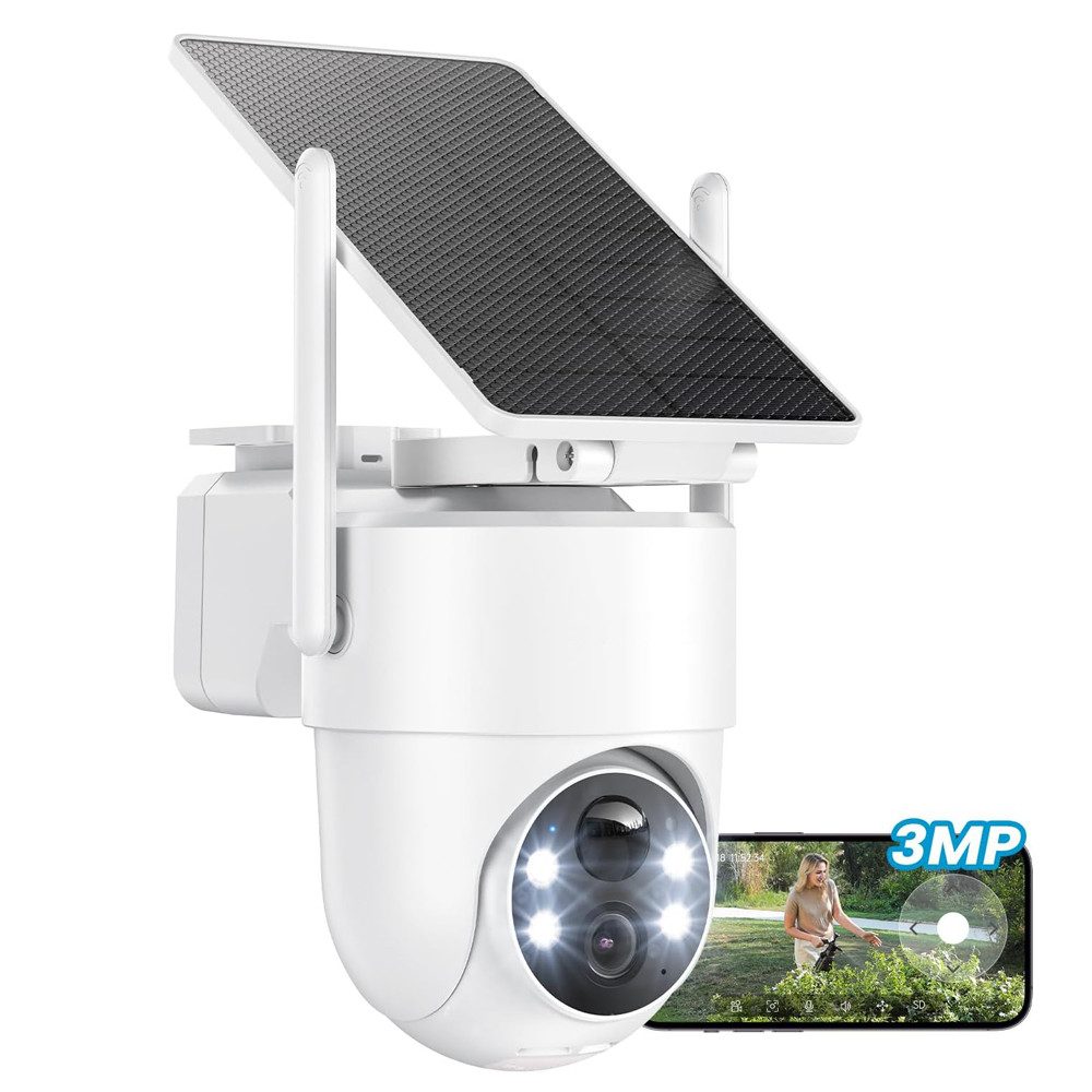 Topcony Überwachungskamera 3MP Überwachungskamera Aussen Akku Solar 2K solar Kamera (Außenkamera, Außenbereich, Außen, Überwachung außen WLAN Outdoor kabellos S – Bild 2 von 5