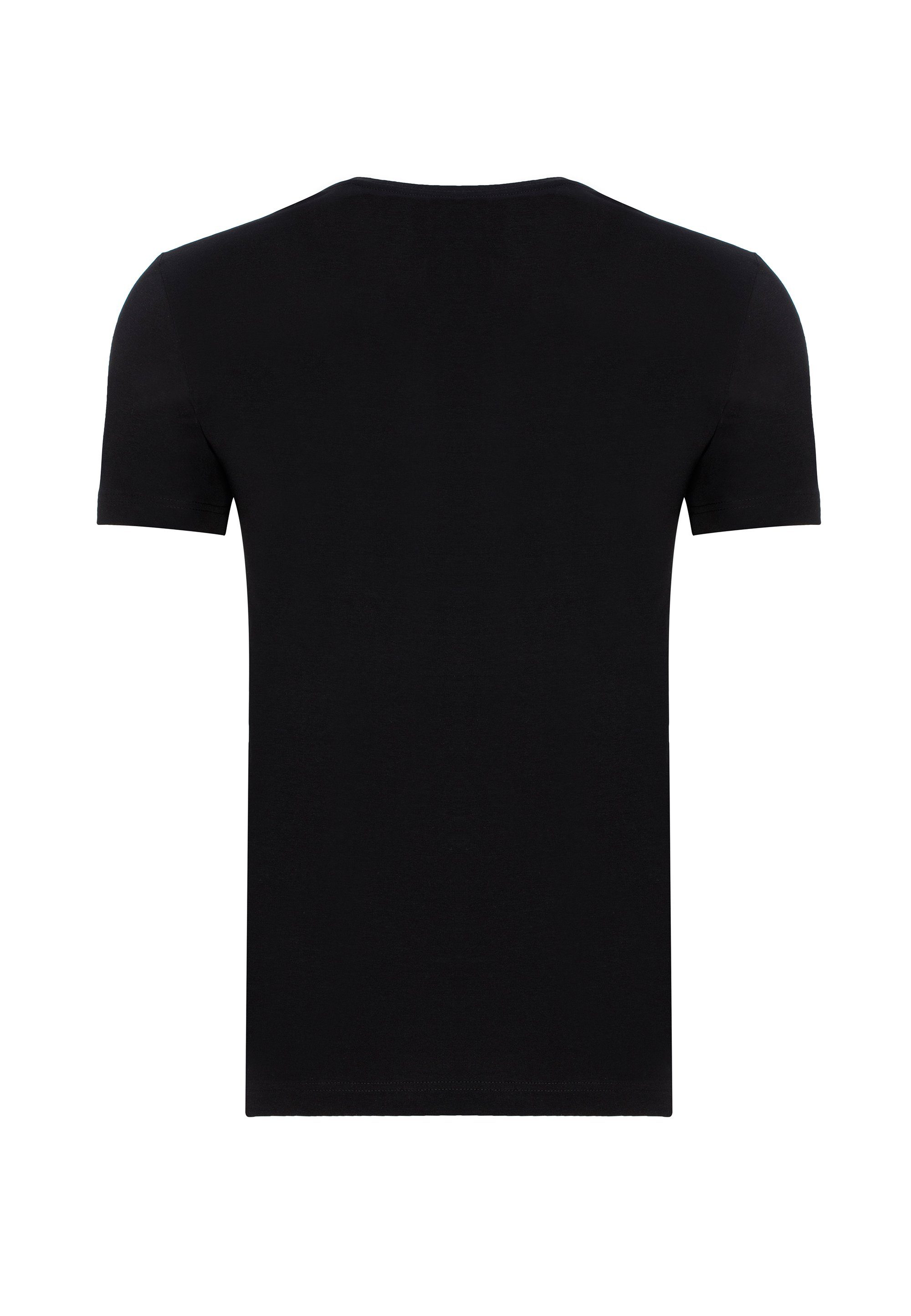 Cipo & Baxx T-Shirt modernem schwarz V-Ausschnitt mit