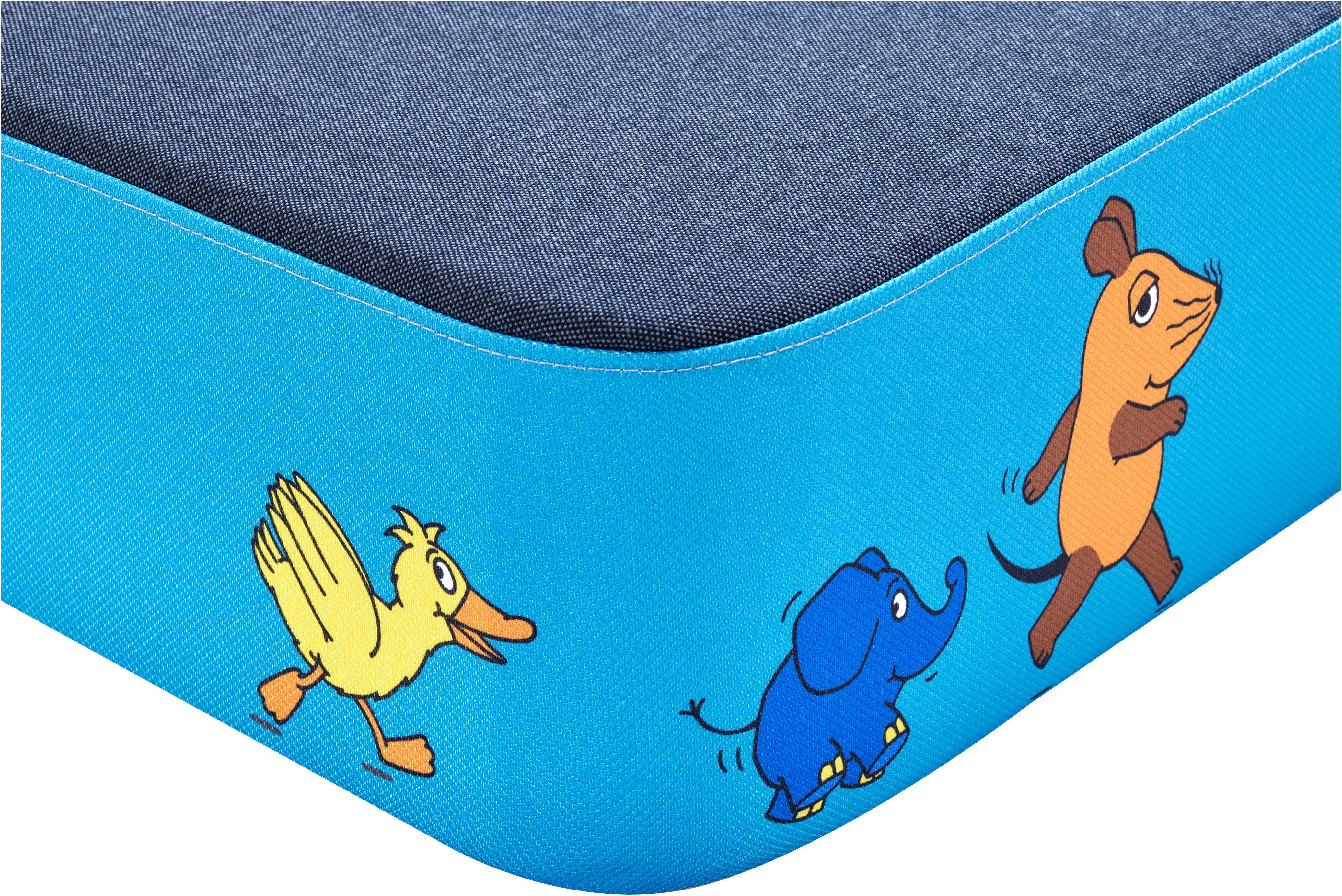 Hipp-Hopp - das Hüpfpolster Weichbodenmatte Hüpfpolster S blau, Die Maus, Wettrennen, Hüpfmatte; 97x70x17 cm; Made in Germany