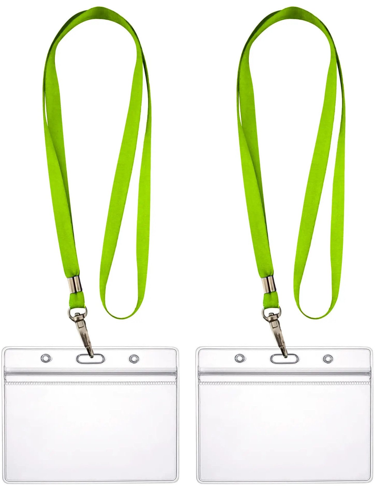 WEBBOMB Schlüsselanhänger 2x Ausweishalter ZIP Kartenhalter komplett mit2x Lanyard Schlüsselband