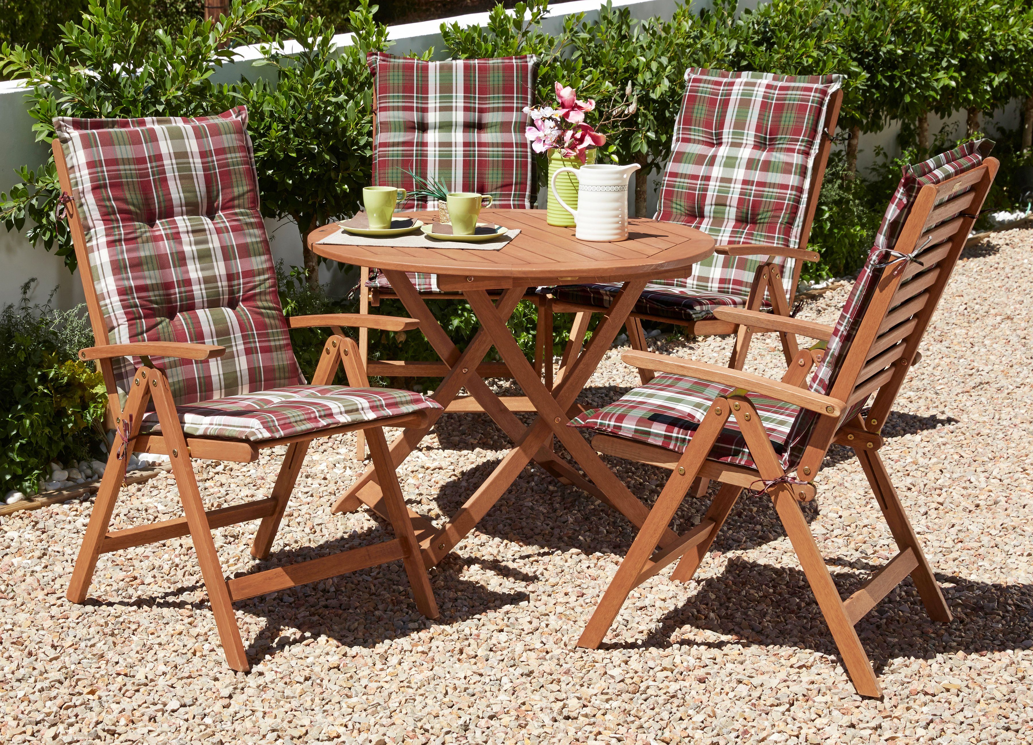 MERXX Gartenmöbelset »Borkum«, (5-tlg), Diningset für 4 Personen