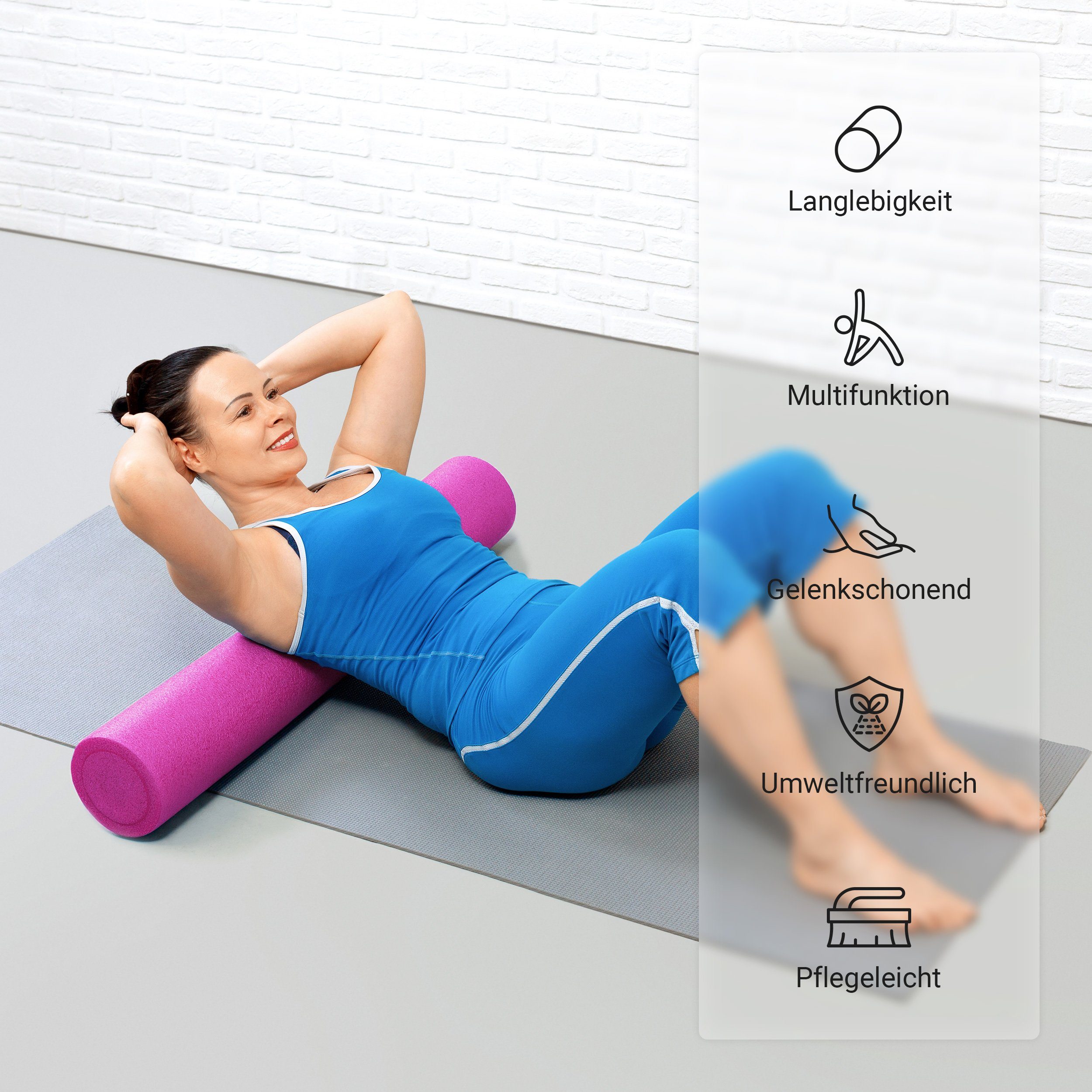 MSports® Pilatesrolle Yoga Rolle Pilates Rolle