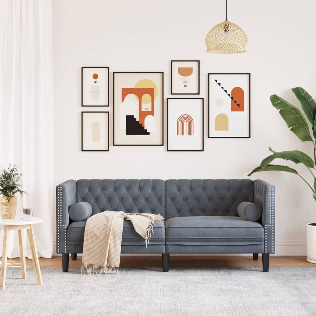 vidaXL Sofa Chesterfield-Sofa mit Nackenrollen 2-Sitzer günstig online kaufen