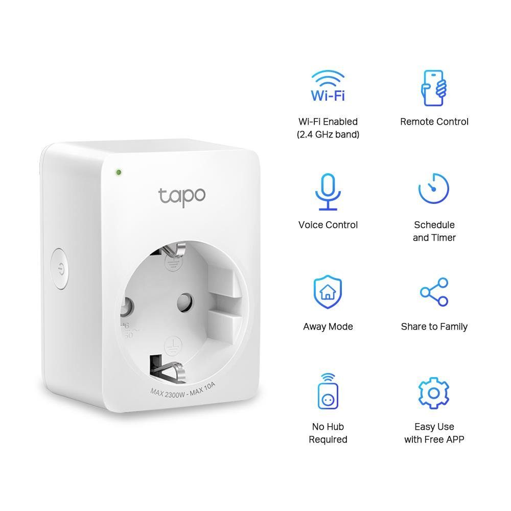 tp-link WLAN-Steckdose TAPO P100 (1-PACK), Smart Steckdose, für Alexa, Google Home, Tapo App