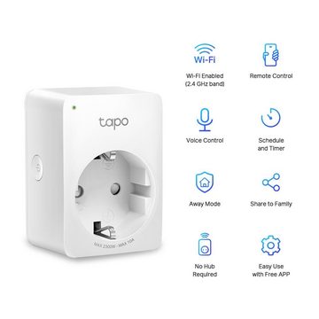 tp-link WLAN-Steckdose TAPO P100 (1-PACK), Smart Steckdose, für Alexa, Google Home, Tapo App