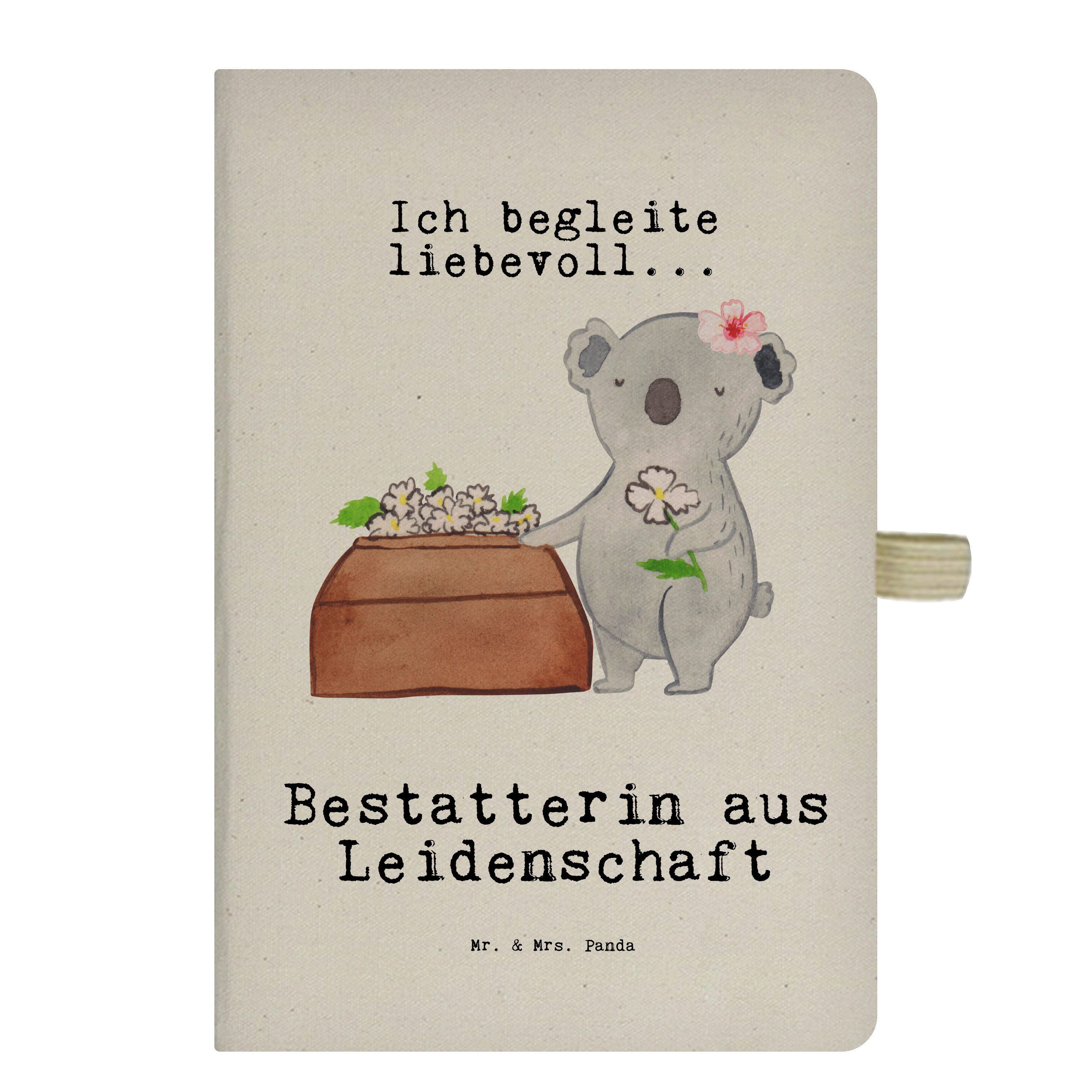 Mr. & Mrs. Panda Notizbuch Bestatterin aus Leidenschaft - Transparent - Geschenk, Schreibheft, J Mr. & Mrs. Panda