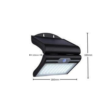 GTV LED Außen-Deckenleuchte 4 Watt LED Solar Eingangsbeleuchtung Außenleuchte mit Dämmerung und, Kaltweiß, 4 Watt, 300 Lumen, Kaltweiß 6400K, 18,5x18x10,3 cm, Schwarz, IP44