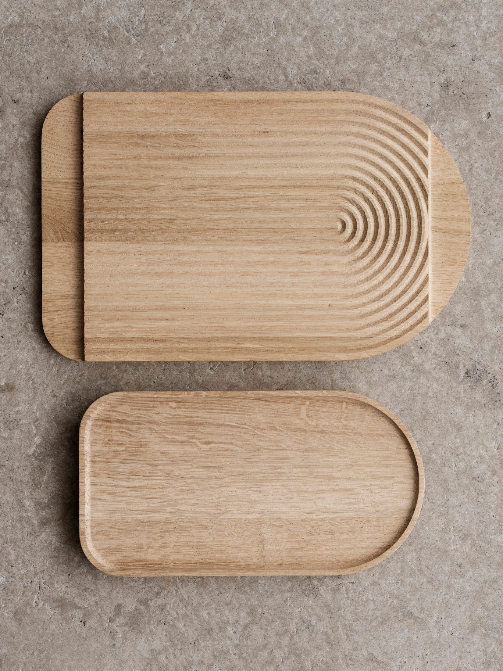 blomus Schneidebrett -ZEN- Servierbrett, Küchenbrett: Modernes Holzdesign, (1-St), Eichenholz, Geometrische Form, Beidseitige Verwendung