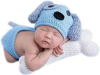 Matissa & Dad Neugeborenen-Geschenkset »Baby Fotoshooting Strick Welpe« (2-tlg) in niedlichem Design