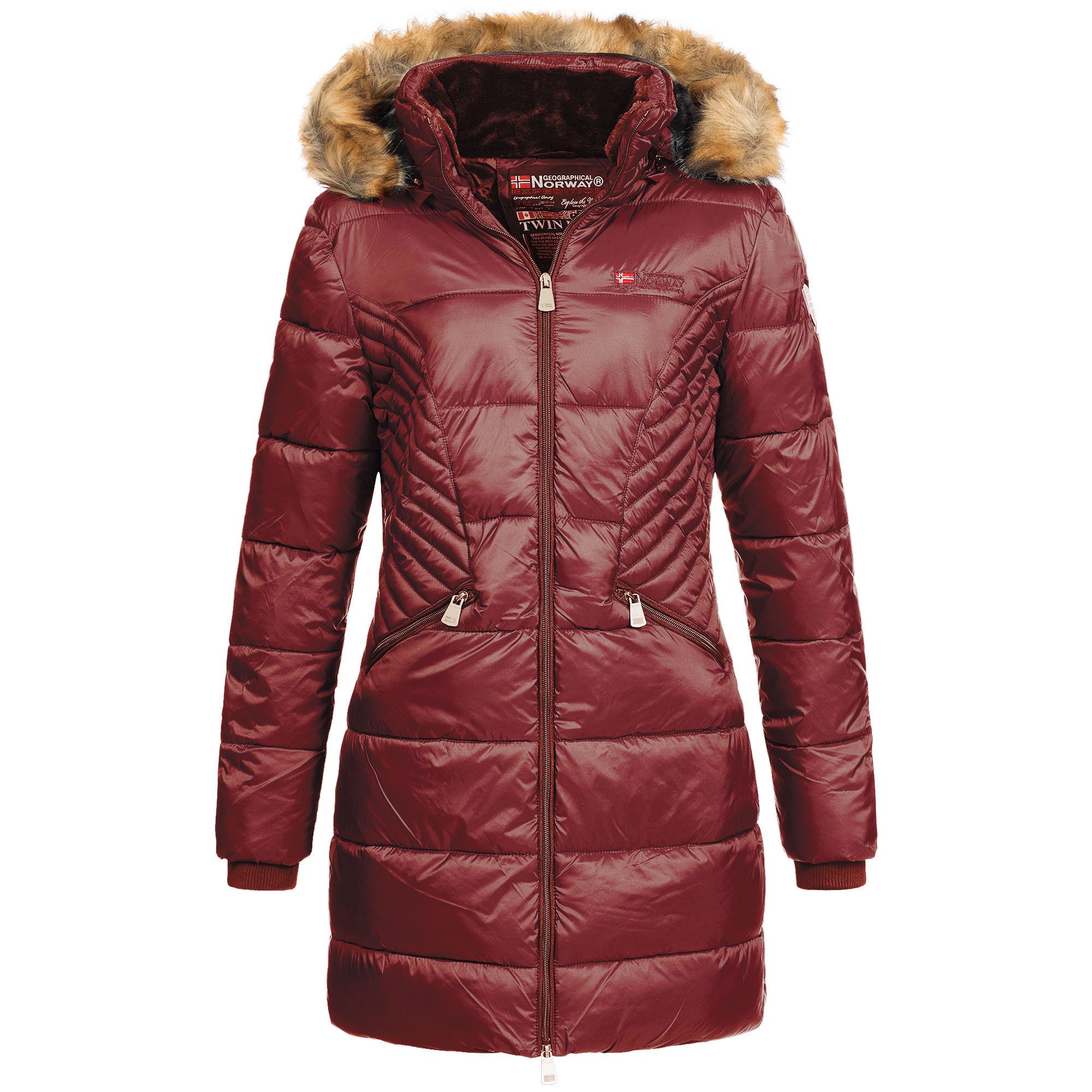 Geographical Norway Parka Damen Outdoor Winter Jacke Mantel Parka lang gesc günstig online kaufen