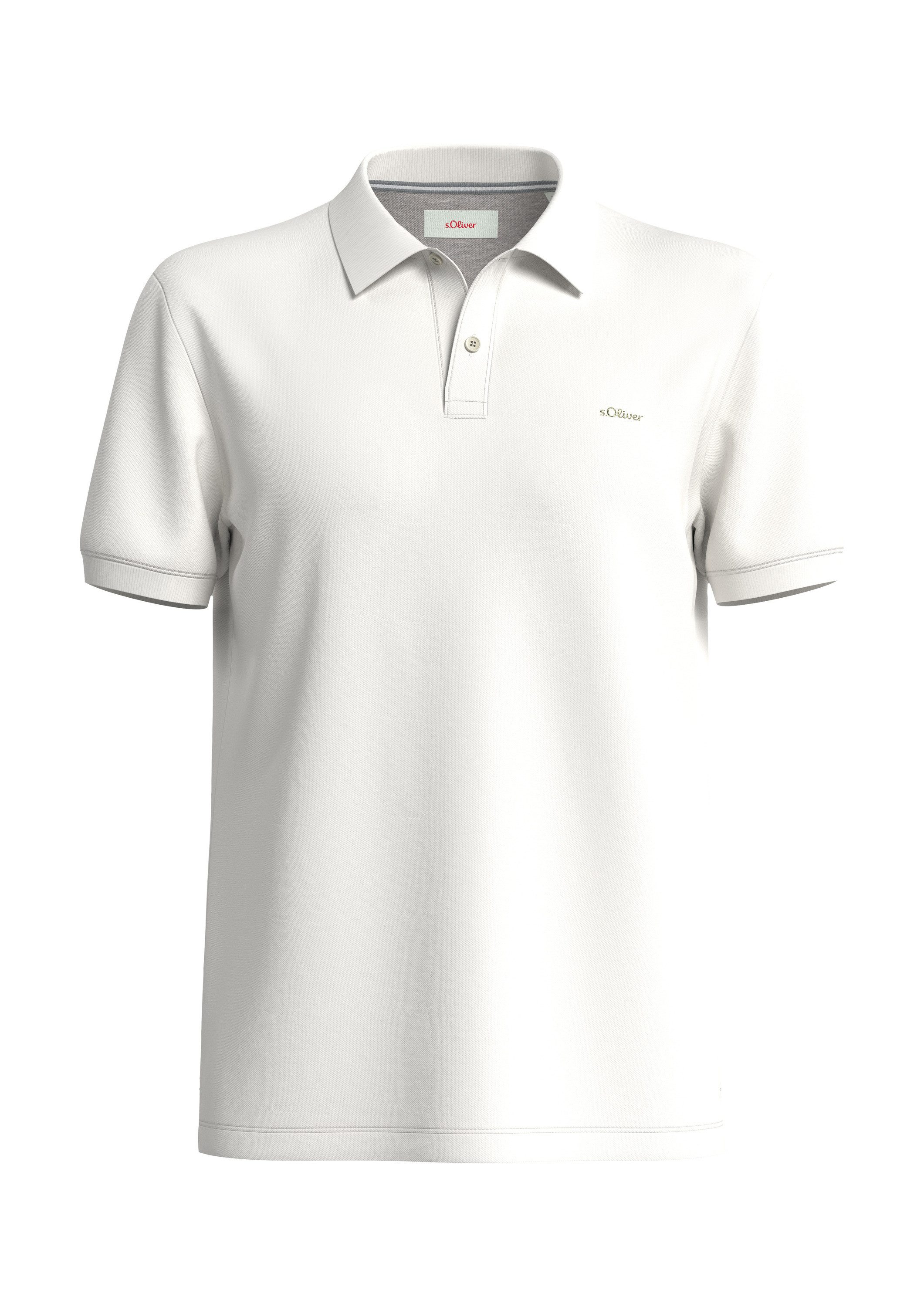 s.Oliver Kurzarmshirt Polo-Shirt Poloshirt mit Logo-Stickerei und Knopfleis günstig online kaufen