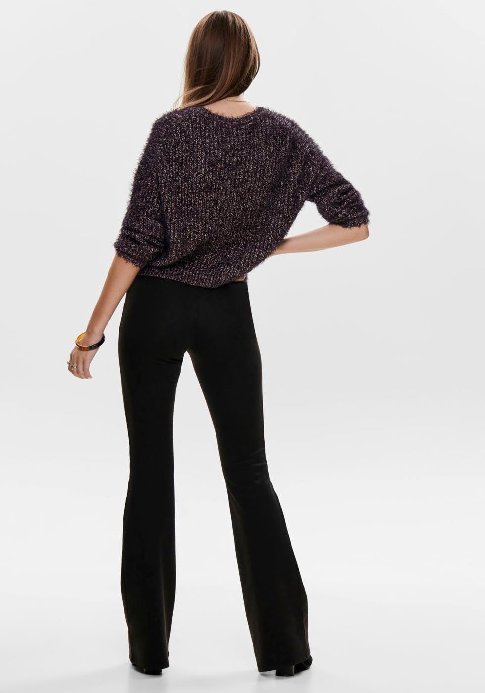 ONLY Jerseyhose ONLFEVER – Jerseyhose mit Stretch und ausgestelltem Bein sk günstig online kaufen