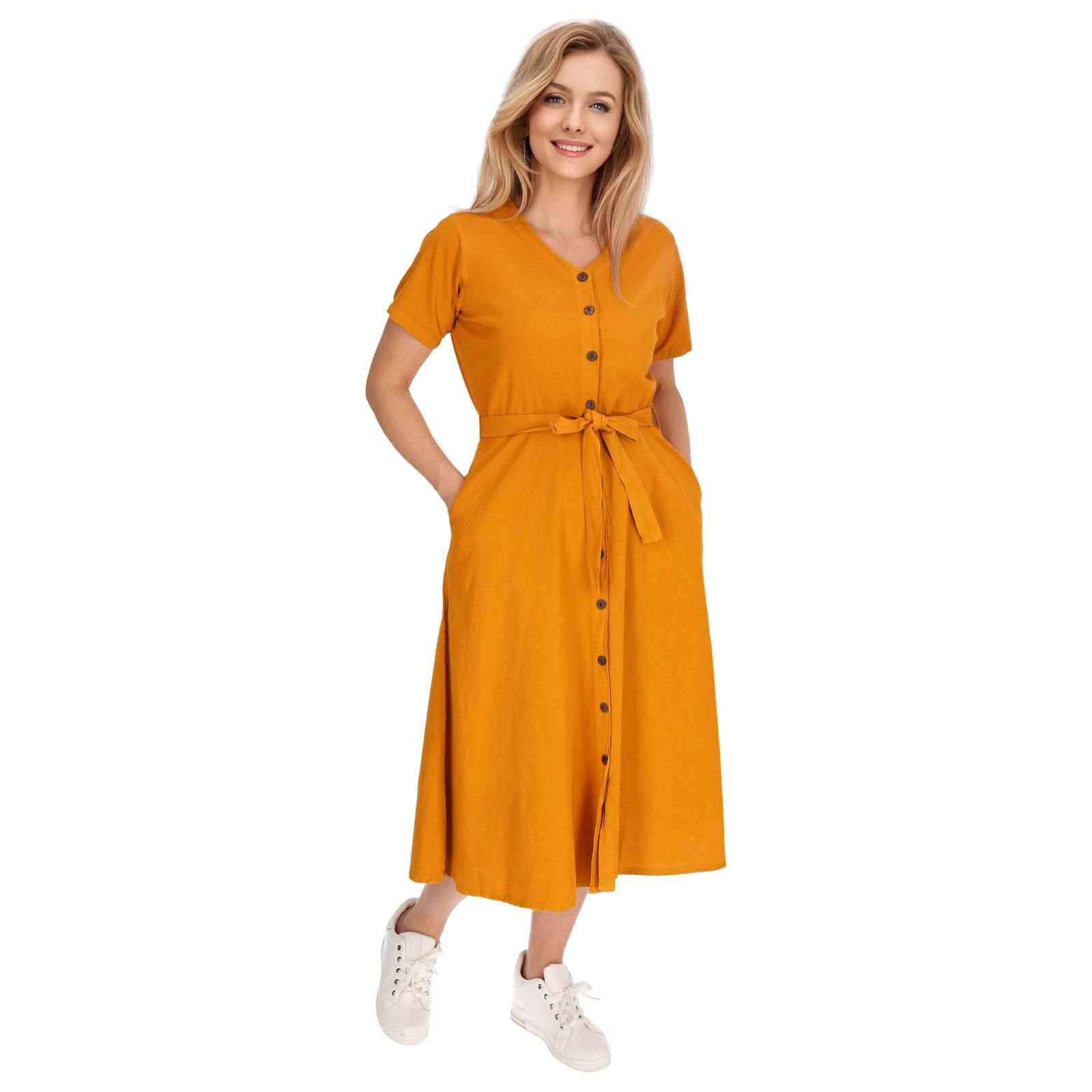 KUNST UND MAGIE Latzhose Kleid Sommerkleid Geköpft Orange Boho Hippie Kleid Baumwoll Ibiza