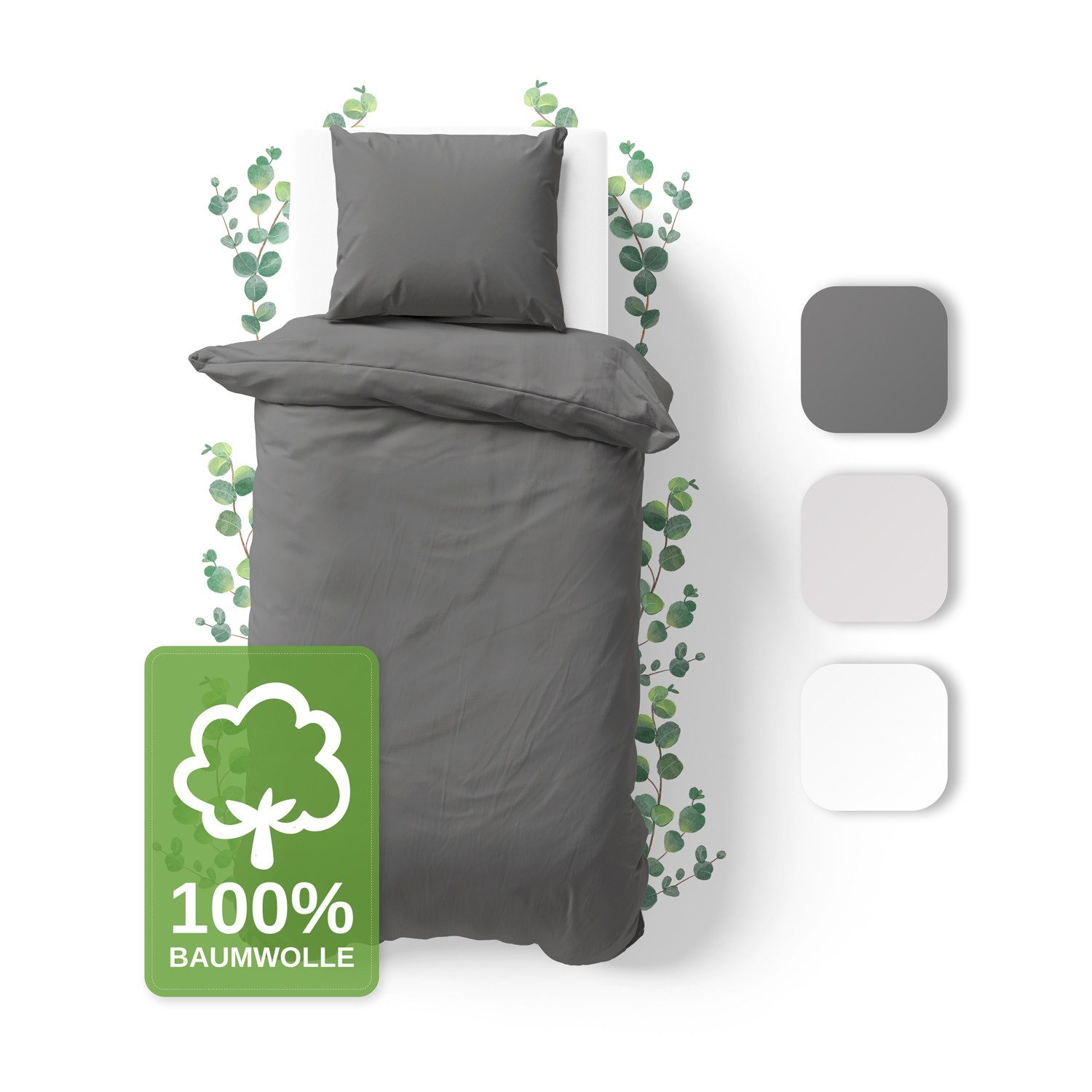 Jacobson Bettwäsche Set - 100% Baumwolle, Perkal, 2 teilig, Erhältlich in d günstig online kaufen